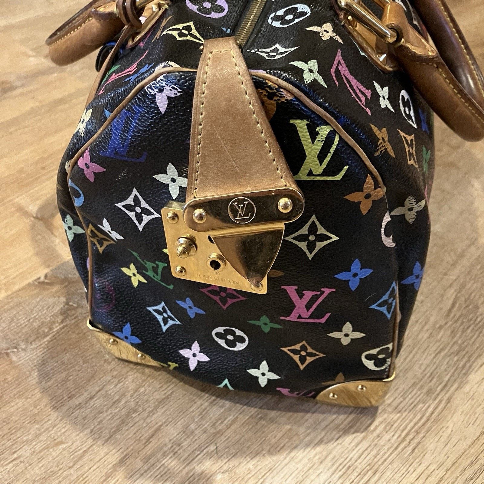 Louis Vuitton Louis Vuitton Takashi Murakami Speedy 30 Noir Bag Multicolor Size ONE SIZE - 4 Thumbnail