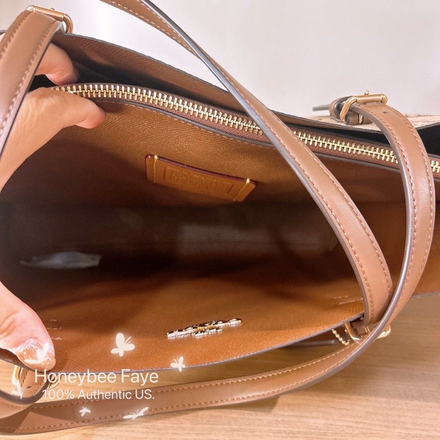Coach Mollie Tote Bag In Signature Canvas With Shell Print CBH64 Size ONE SIZE - 7 Thumbnail