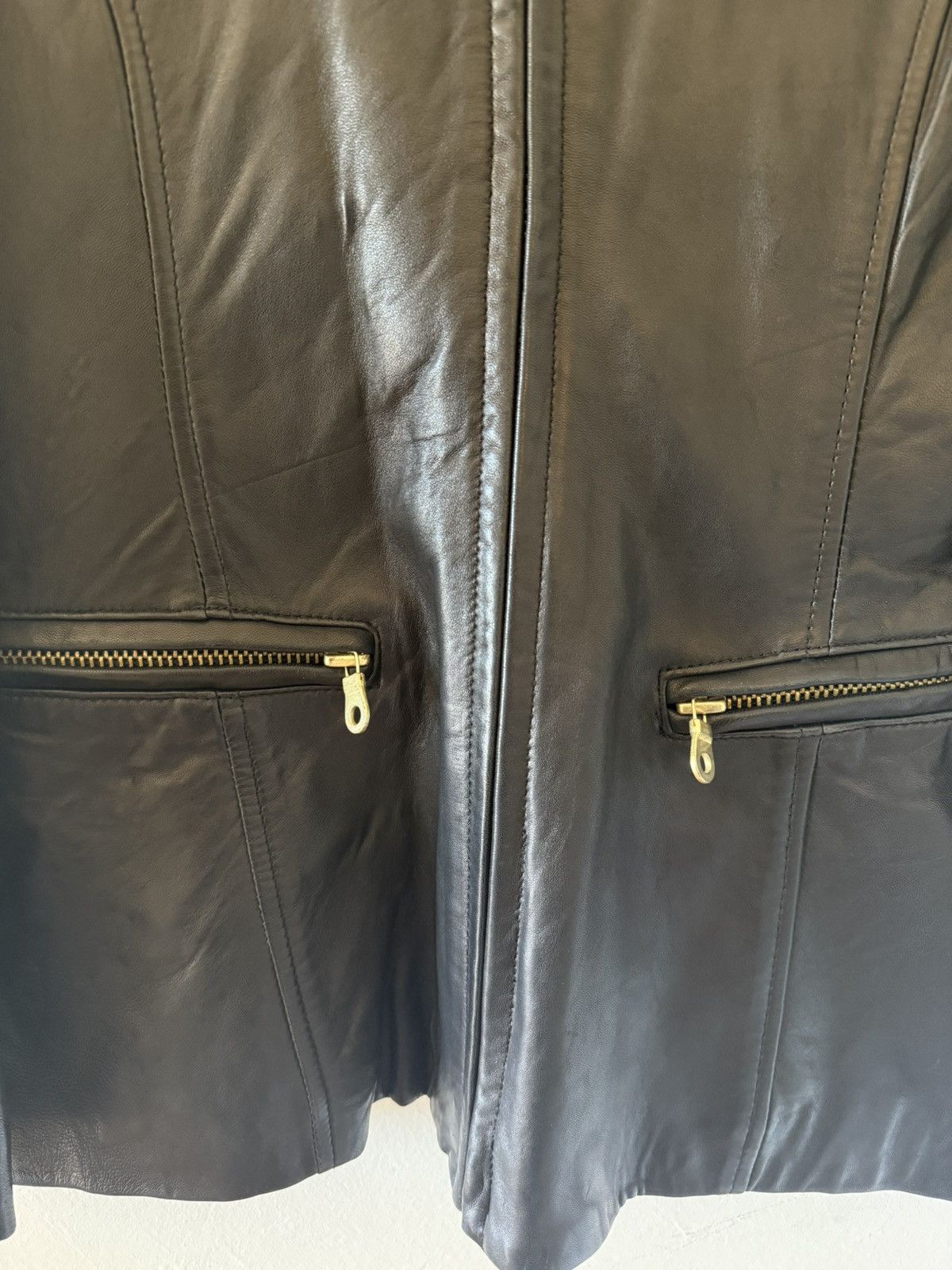 Vintage MARC New York Black Leather Jacket for Women Size L / US 10 / IT 46 - 5 Thumbnail