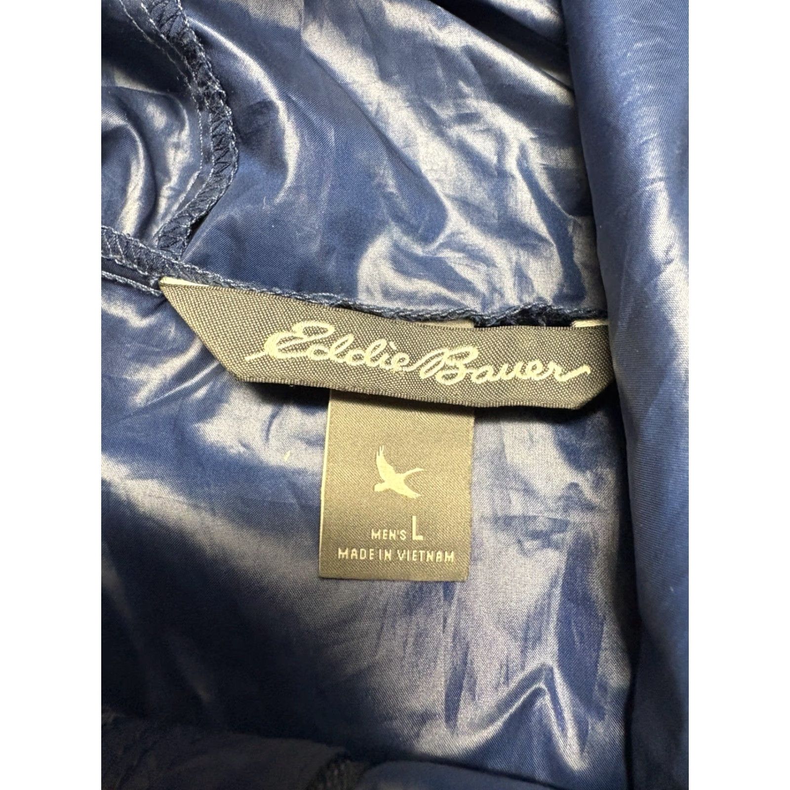 Eddie Bauer Eddie Bauer Windbreaker Jacket Men L Hooded Packable Blue Zip Lightweight Size US L / EU 52-54 / 3 - 3 Thumbnail
