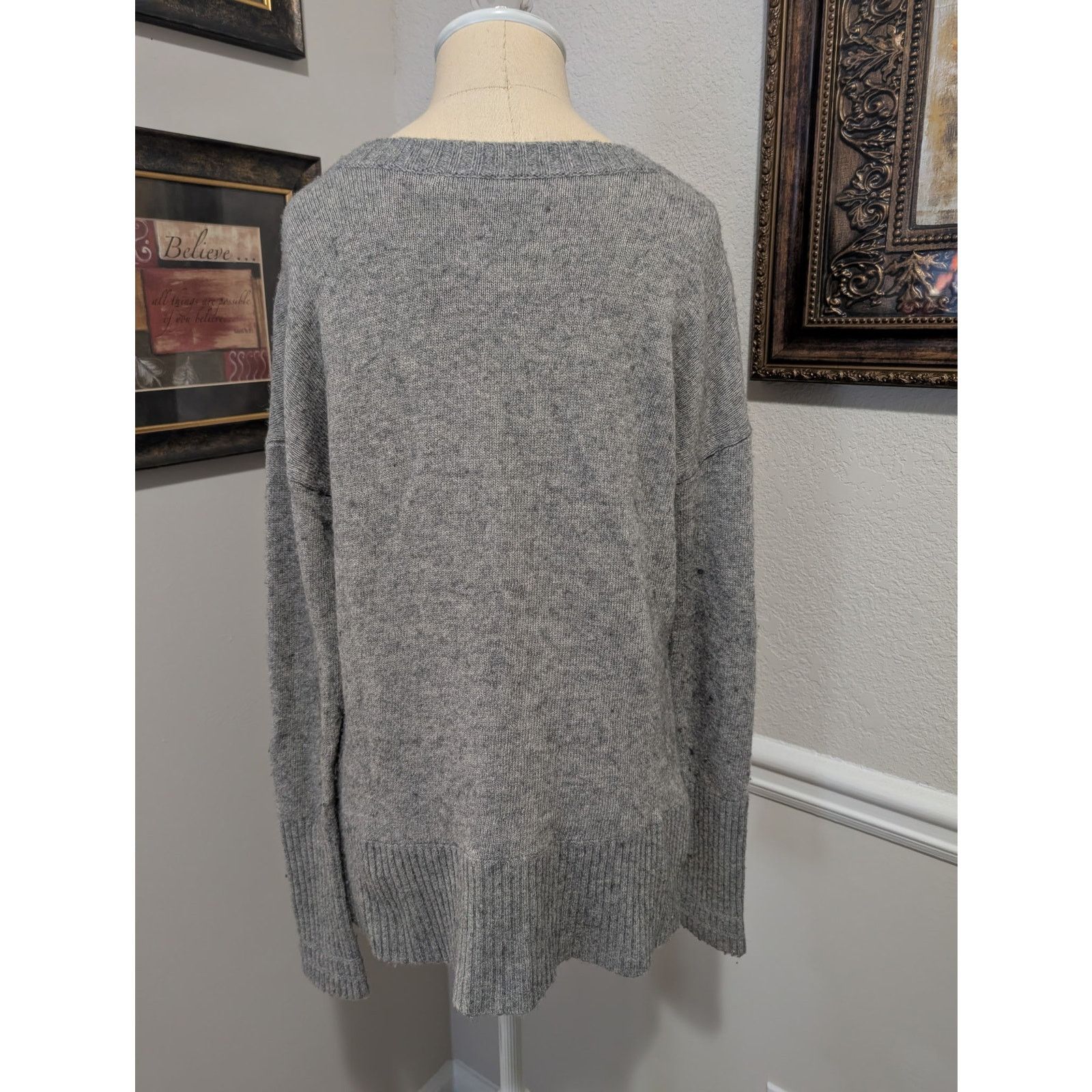 J.Crew J.Crew Gray High-Low Sweater – Women’s Small Size S / US 4 / IT 40 - 2 Thumbnail