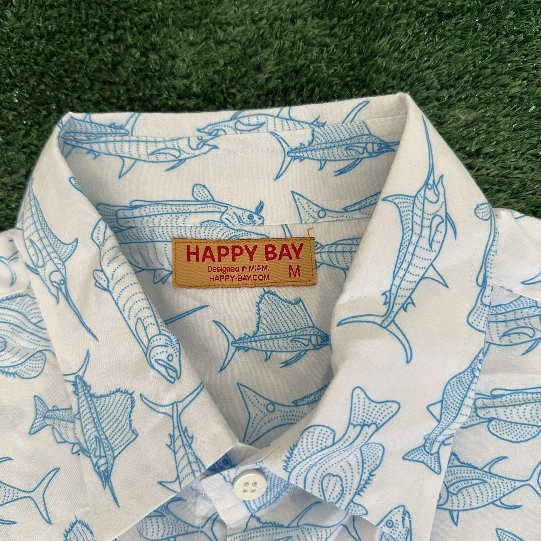 Other Happy Bay Fish Print Hawaiian Shirt Preppy Nautical Coastal Size US M / EU 48-50 / 2 - 3 Thumbnail