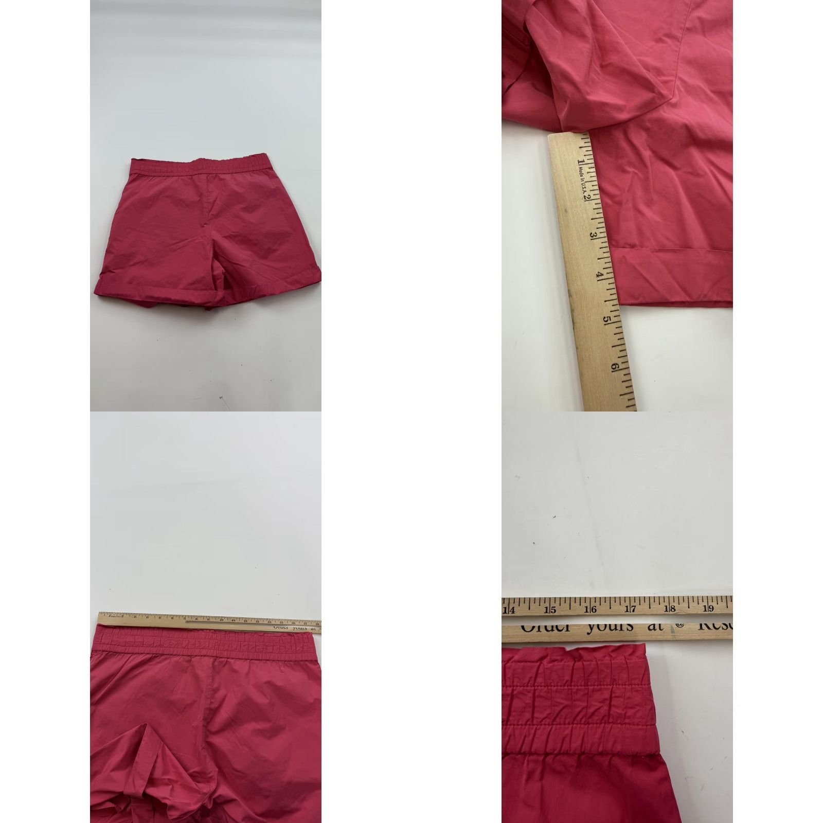 Vintage A.L.C. Shorts Womens Small Elastic Waist Pockets Pull On Casual Summer Pink Size 28" / US 6 / IT 42 - 8 Thumbnail