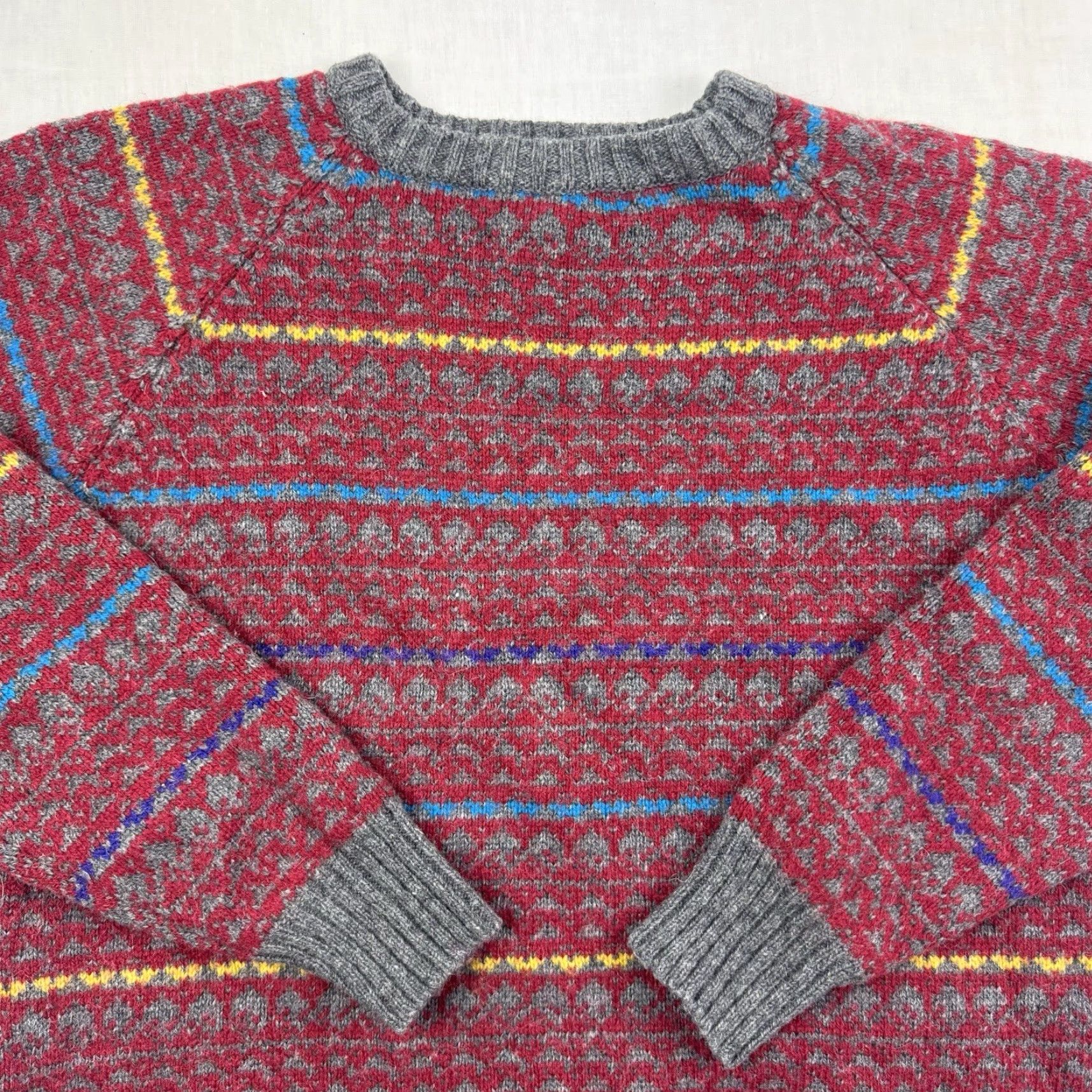 Vintage VINTAGE Hunt Club Sweater Men L Red Striped Wool Knit Pullover Crew Neck 90s 80s Classic Mens Size US L / EU 52-54 / 3 - 2 Thumbnail