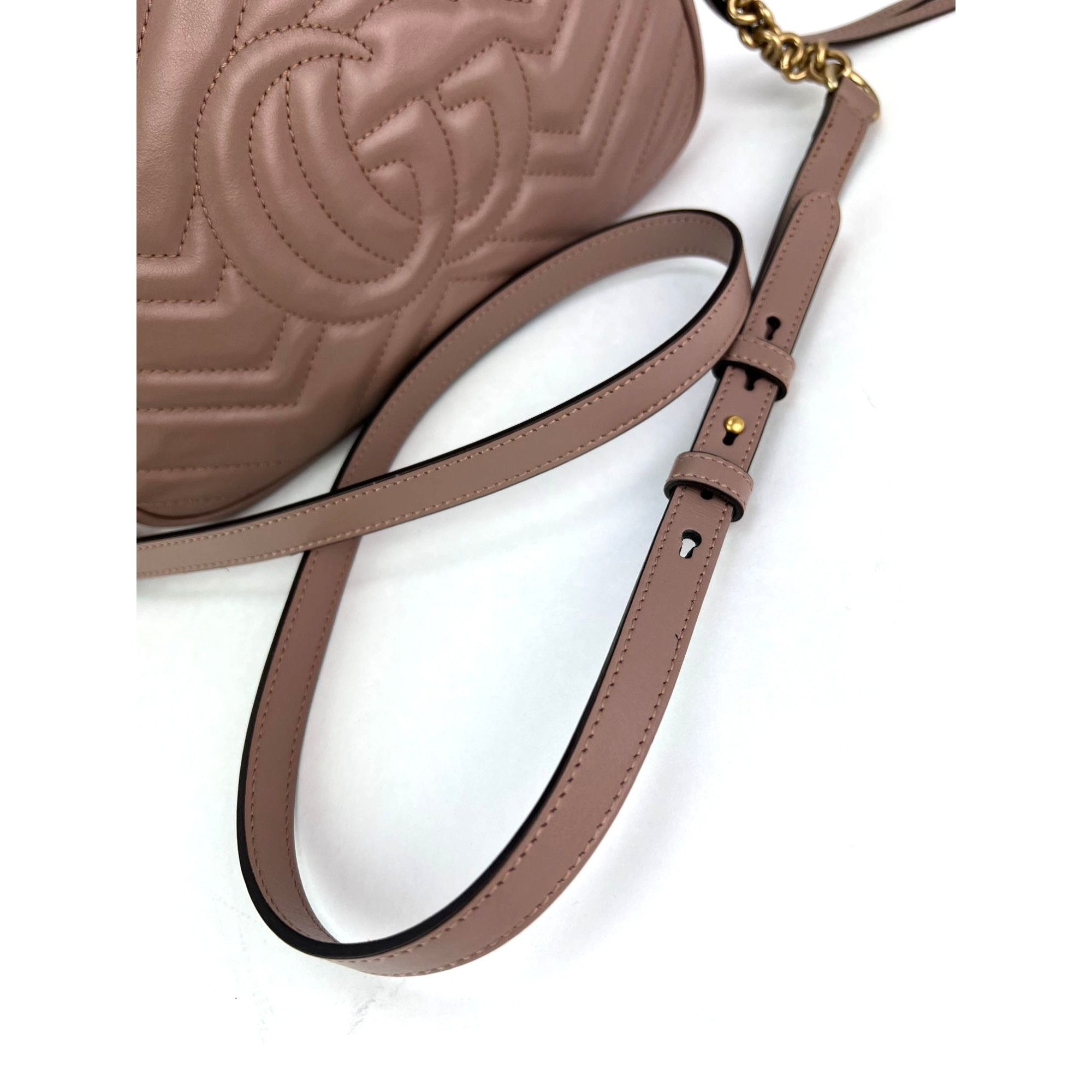 Gucci Gucci GG Marmont Small Chain Beige Matelasse Leather Crossbo Size ONE SIZE - 16 Thumbnail