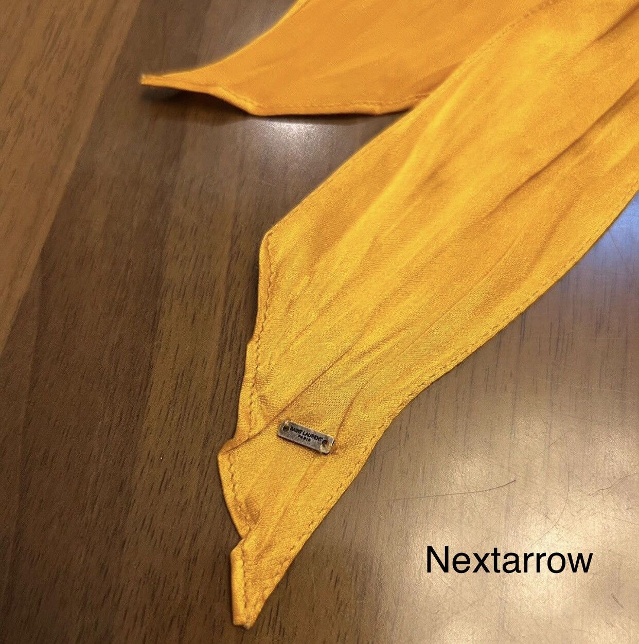 Saint Laurent Paris Saint Laurent SLP genuine 15SS gold orange ribbon scarf Size ONE SIZE - 2 Thumbnail