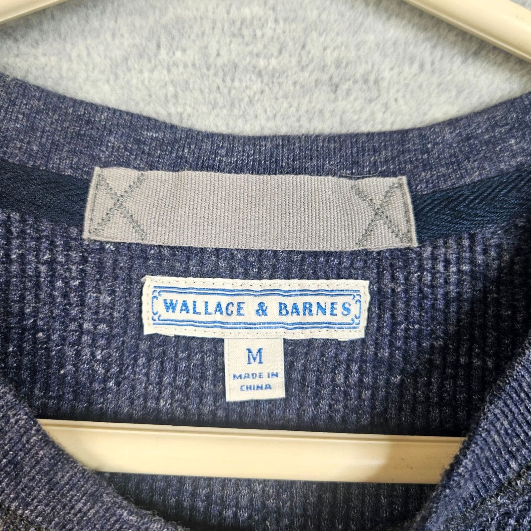 Wallace & Barnes Wallace & Barnes Men’s Thermal Henley Waffle Knit Top M Blue Regular Logo Solid All Seasons Casual Shirt Men XS-XL Size US M / EU 48-50 / 2 - 8 Thumbnail