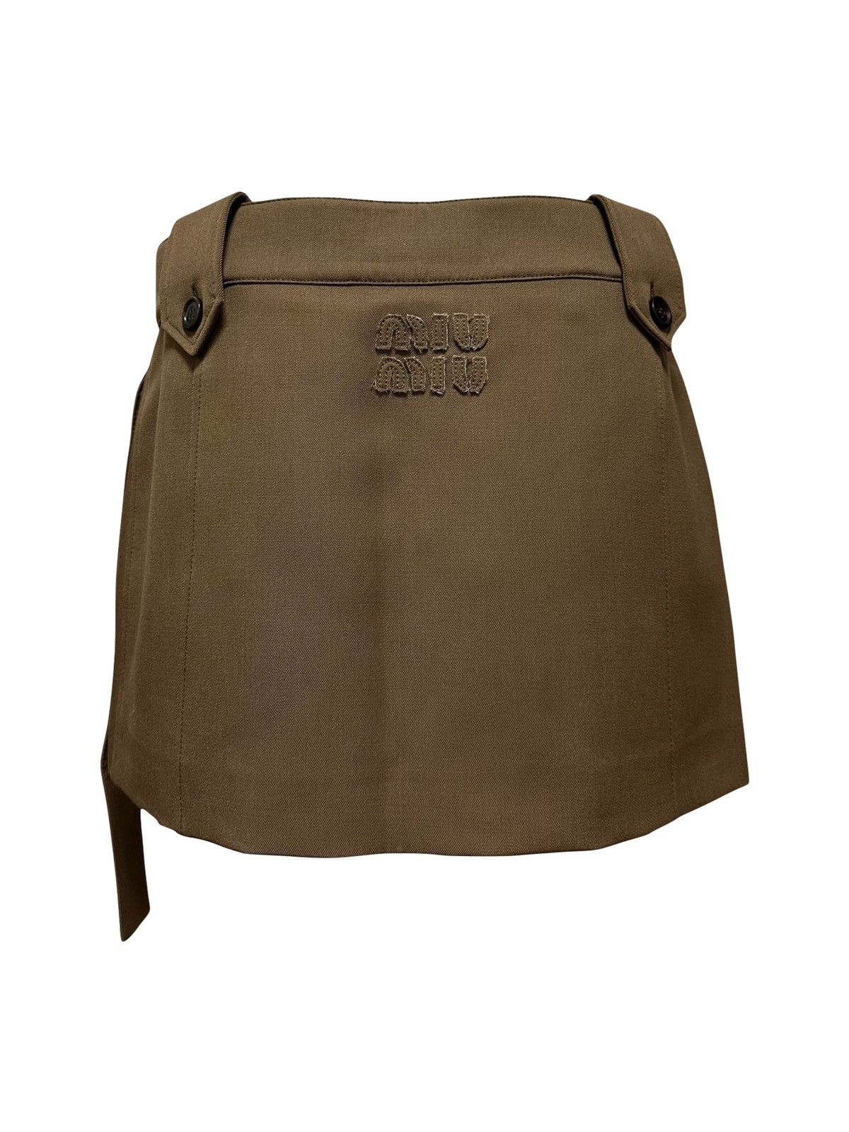Miu Miu MIU MIU Spring Summer 2024 Mud Gabardine Mini Skirt Size 27" / US 4 / IT 40 - 2 Thumbnail