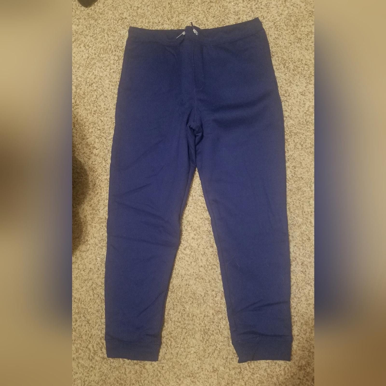 Lands' End NWT Lands End Deep Sea Navy Fleece Lined Joggers XL Husky Size ONE SIZE - 2 Thumbnail