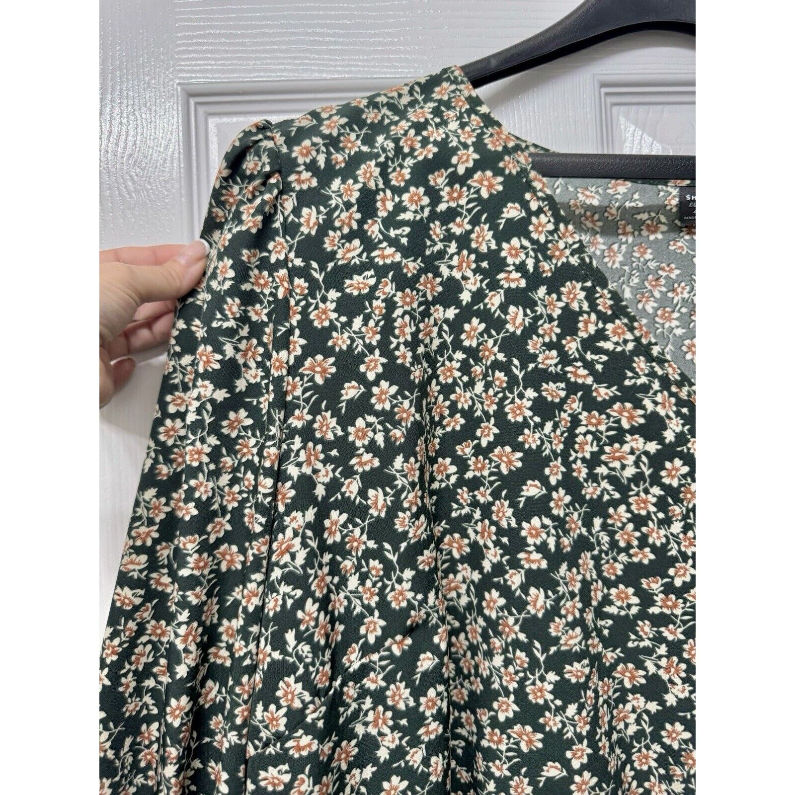 Shein SHEIN LUNE Plus Ditsy Print Flounce Sleeve, Peplum Blouse 3X Size 3XL / US 20-22 - 5 Thumbnail