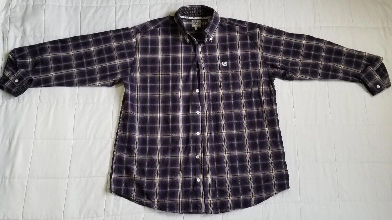CINCH Cinch Small Purple Plaid Long Sleeve Button Down Size US S / EU 44-46 / 1 - 1 Thumbnail