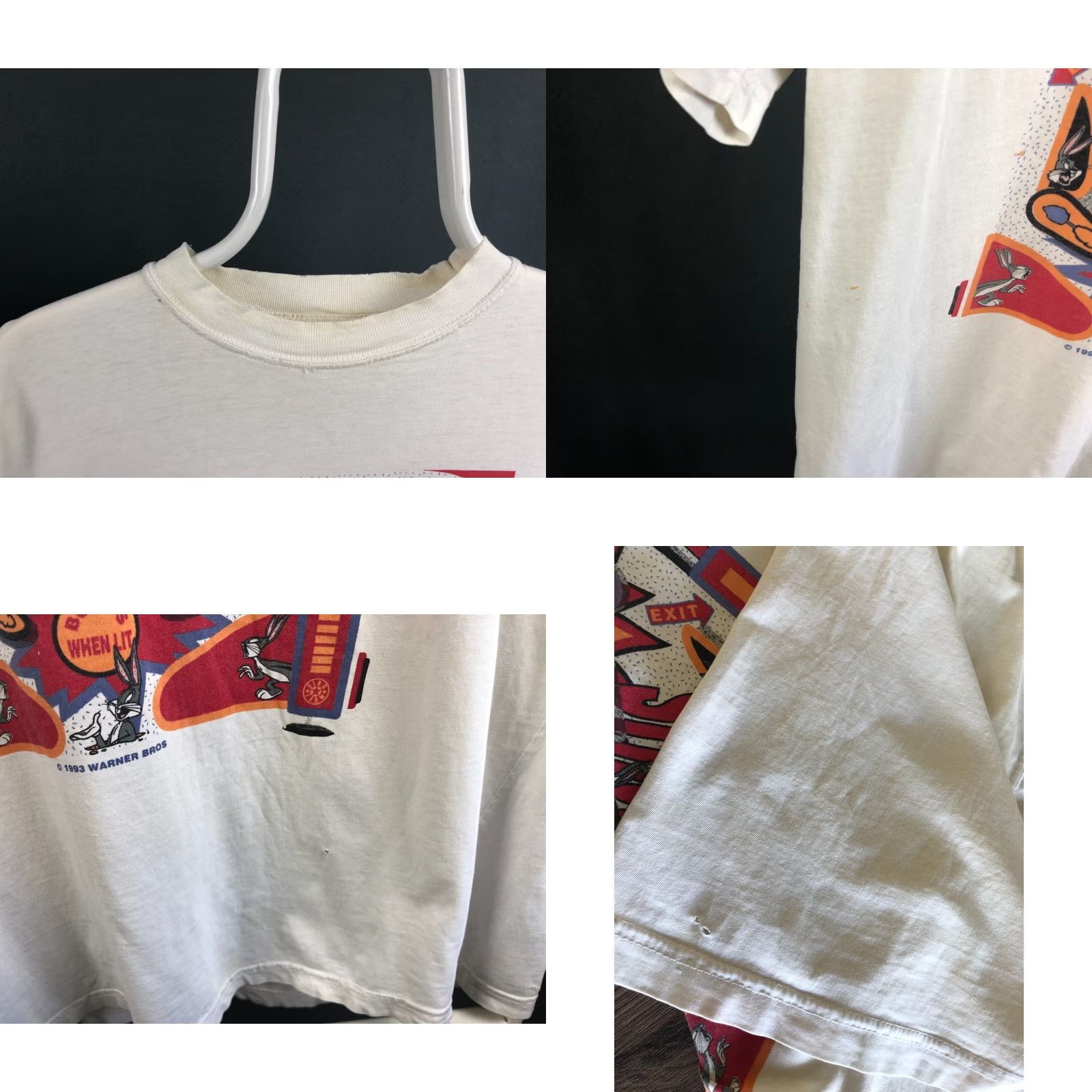 Vintage VINTAGE Warner Bros. Shirt Mens One Size White Bugs Bunny Cotton Men Size US M / EU 48-50 / 2 - 8 Thumbnail