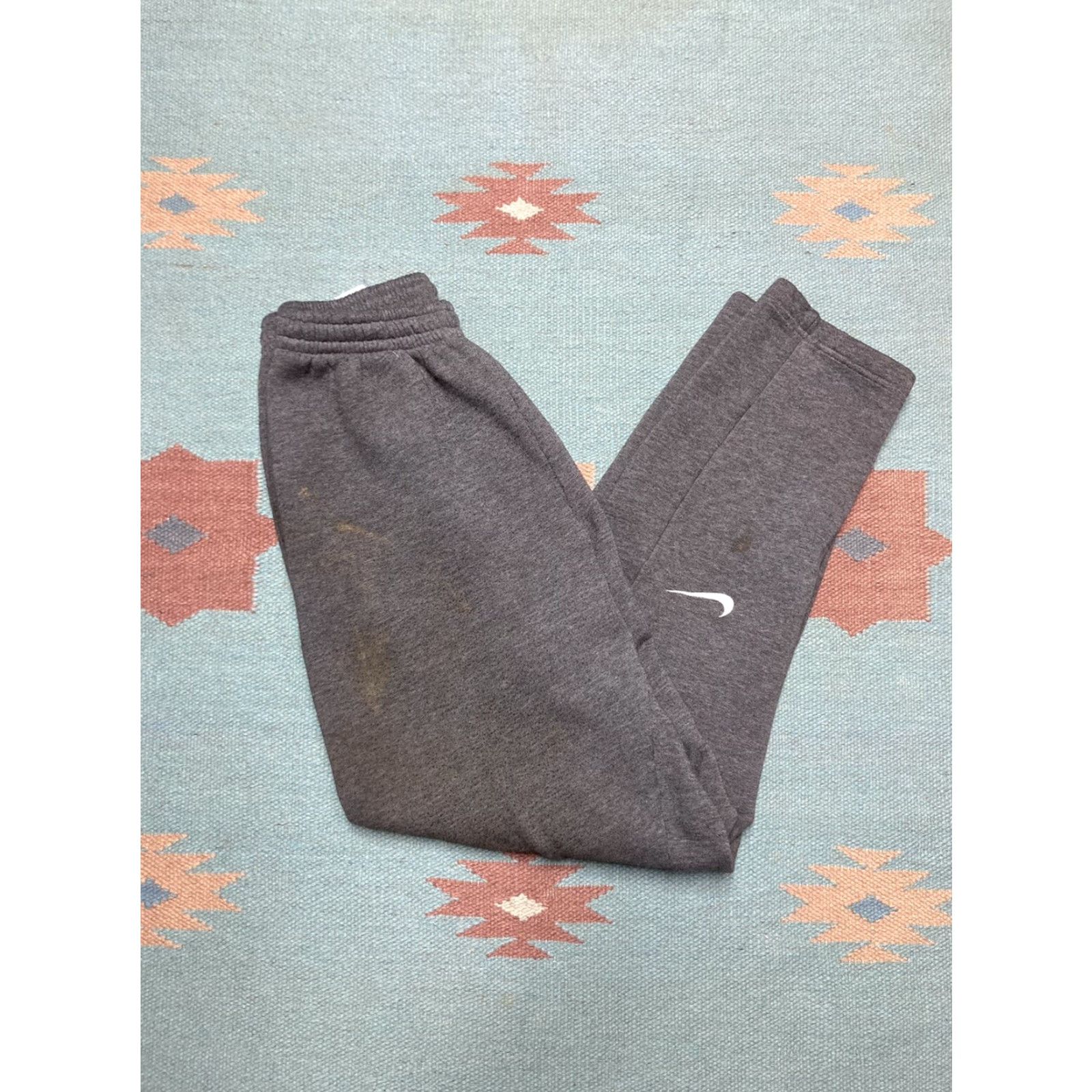Nike VINTAGE Nike Sweatpants Mens Pants S Gray 90s Y2K Faded Swoosh Elastic Small Size US 29 - 2 Thumbnail