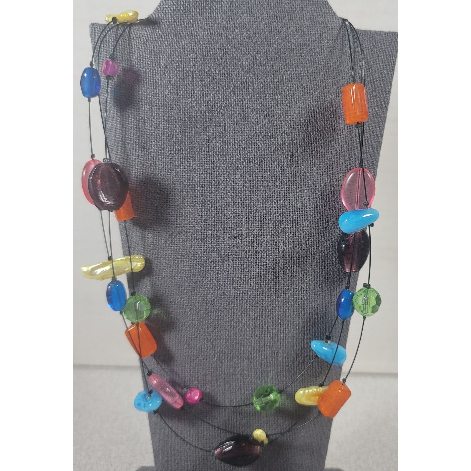 Chicos Chico's Multi Color & Shape Beads 3 Strand 9" Necklace Size ONE SIZE - 1 Thumbnail