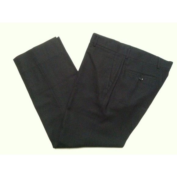 Armani Collezioni ARMANI COLLEZIONI MEN'S BLACK WOOL DRESS PANTS SIZE:38/30 Size 38R - 2 Thumbnail