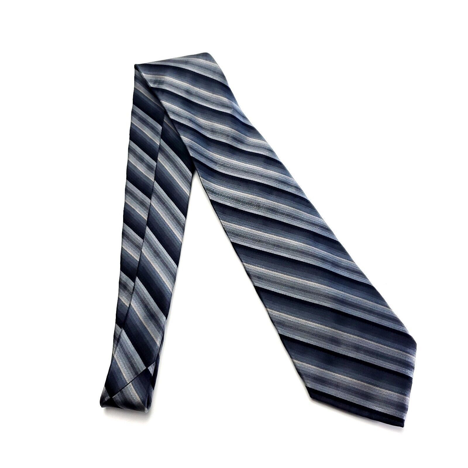 Lord & Taylor Lord Taylor Silk Tie Metropolitan Woven Gray Beige Striped Size ONE SIZE - 6 Thumbnail
