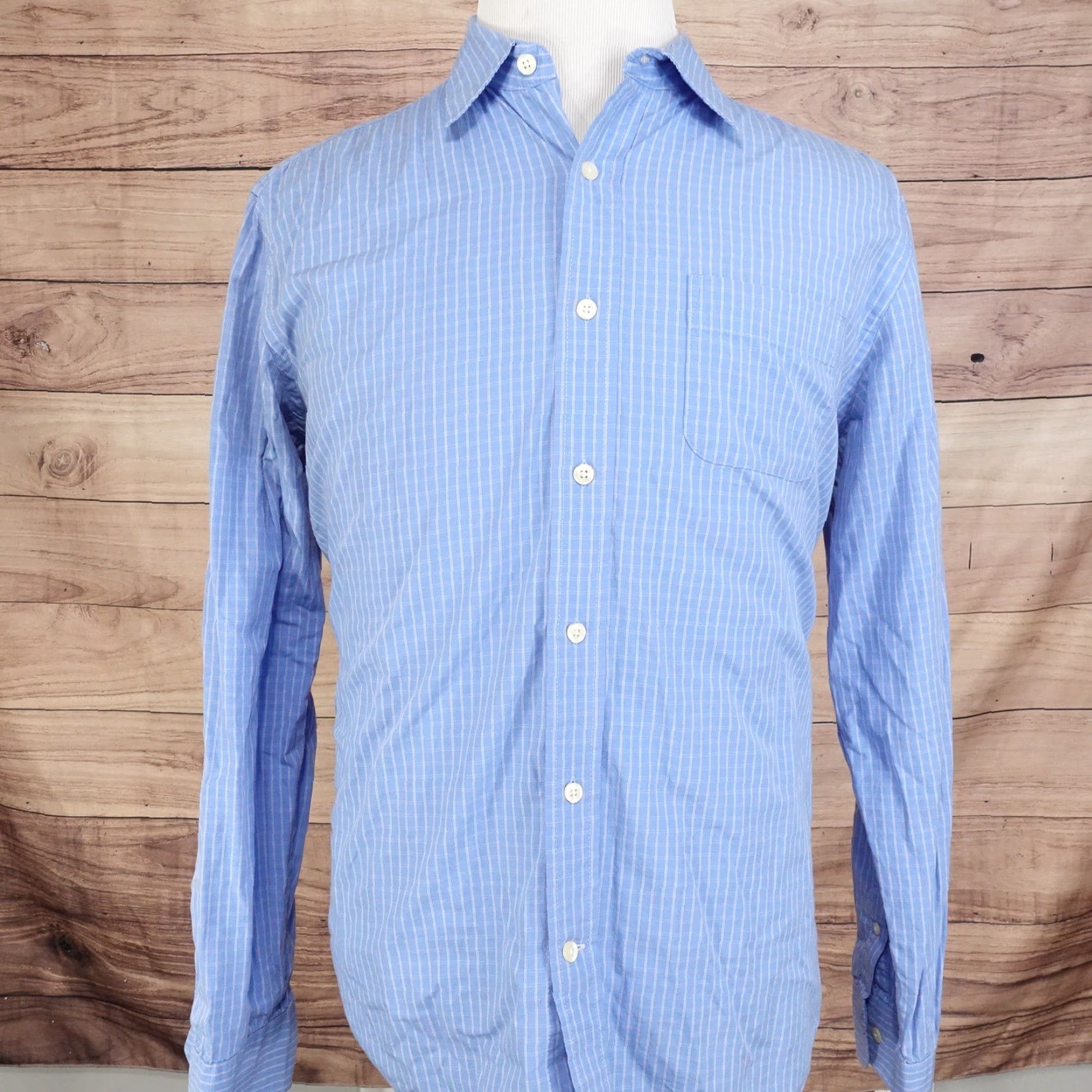 Gap GAP Blue Check Long Sleeve Button-Up Shirt Mens Size L Regular Size US L / EU 52-54 / 3 - 3 Thumbnail