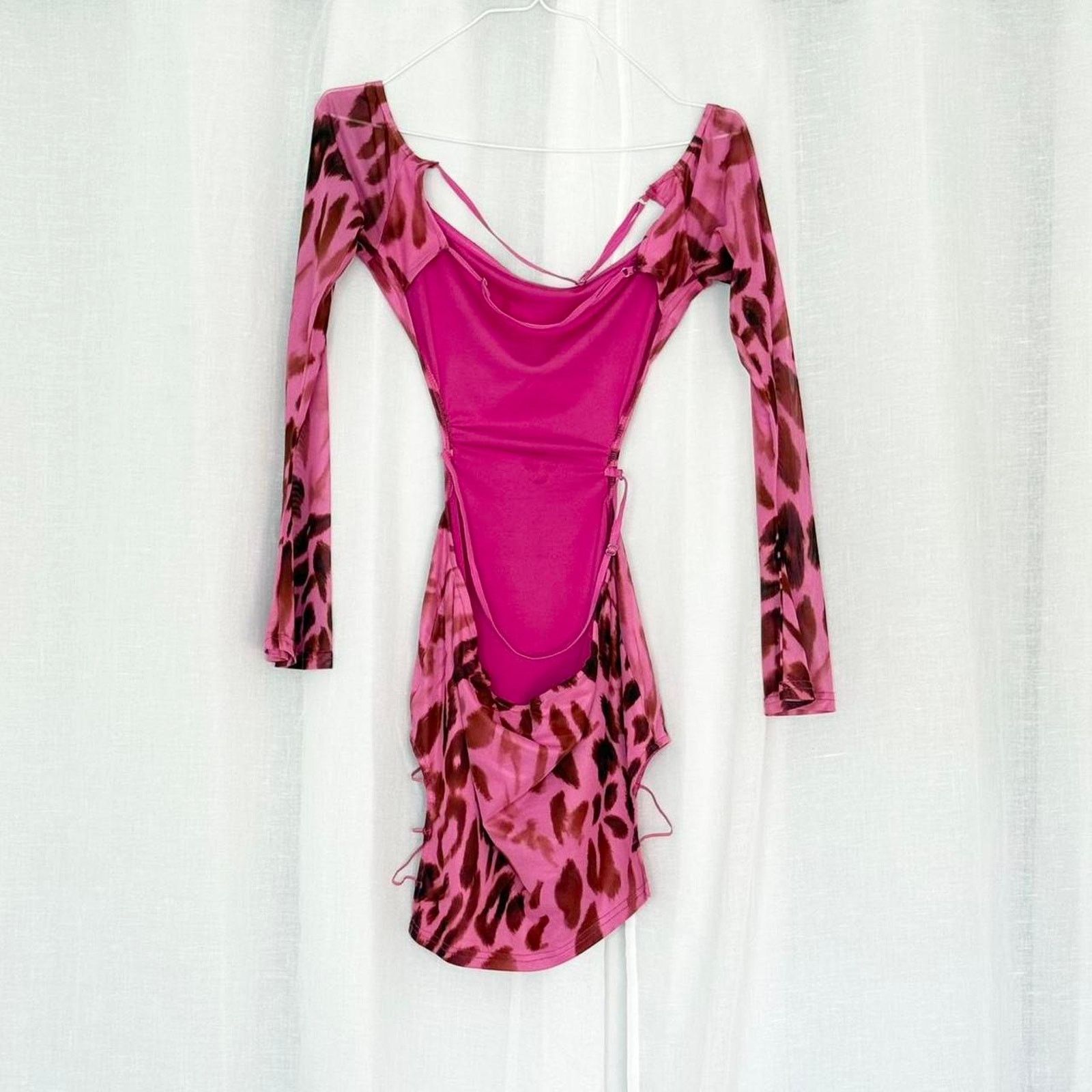 Other Y2K pink leopard mesh cutout mini dress Size M / US 6-8 / IT 42-44 - 4 Thumbnail