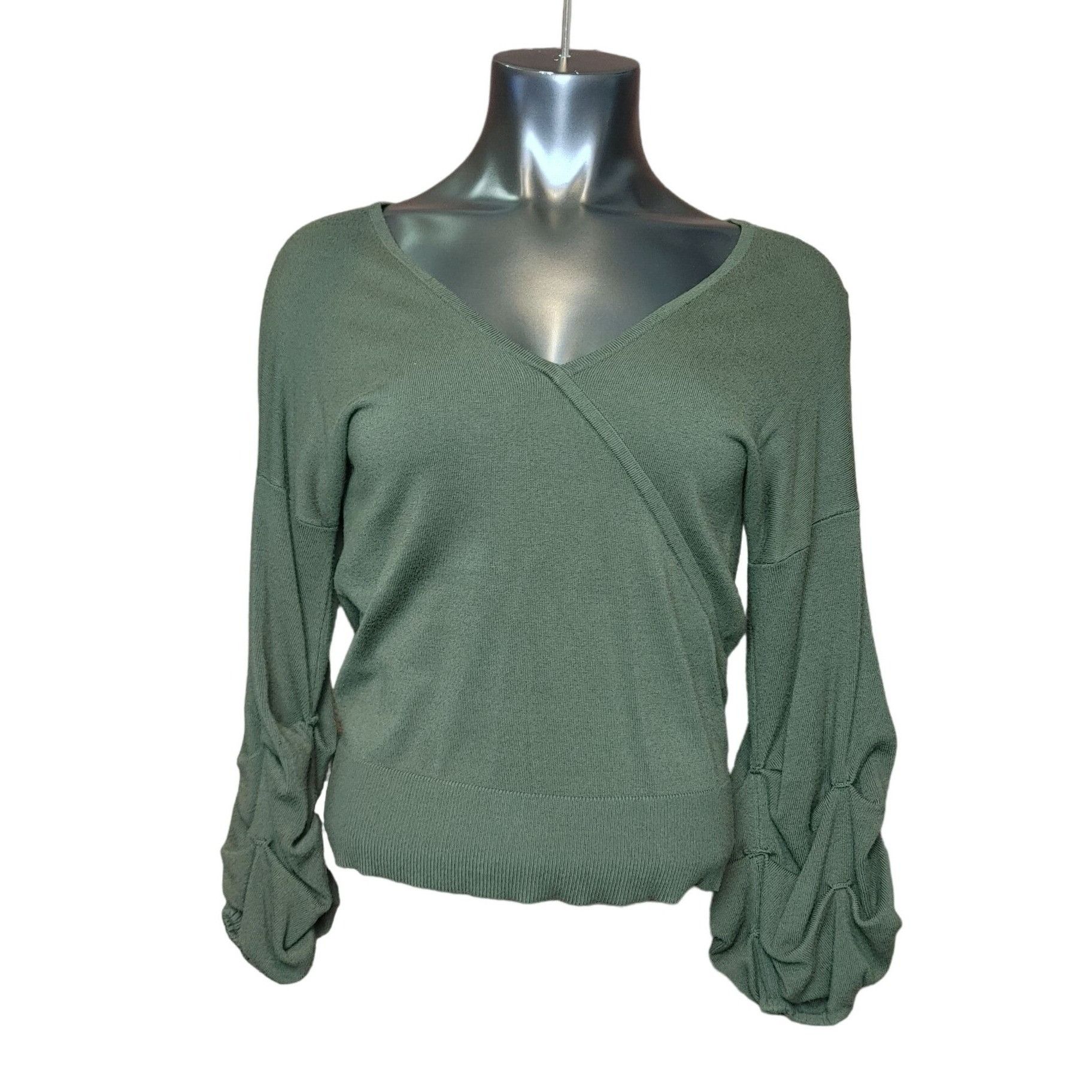 Other New York & Company 7th Avenue Design Studio Green Ruffled Cu Size S / US 4 / IT 40 - 1 Thumbnail