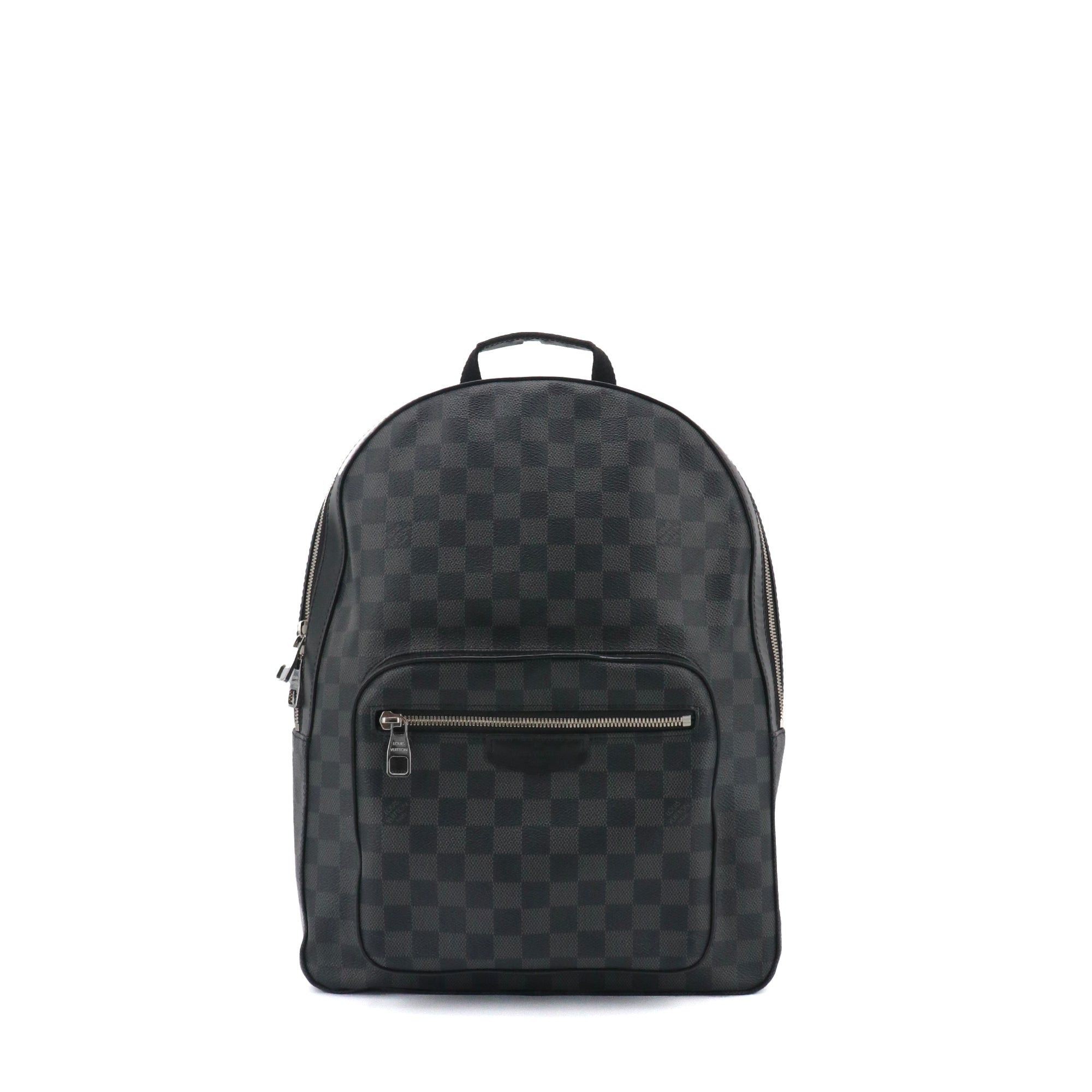 Louis Vuitton LOUIS VUITTON - Louis Vuitton Josh backpack in black leather and graphite damier canvas Size ONE SIZE - 1 Thumbnail