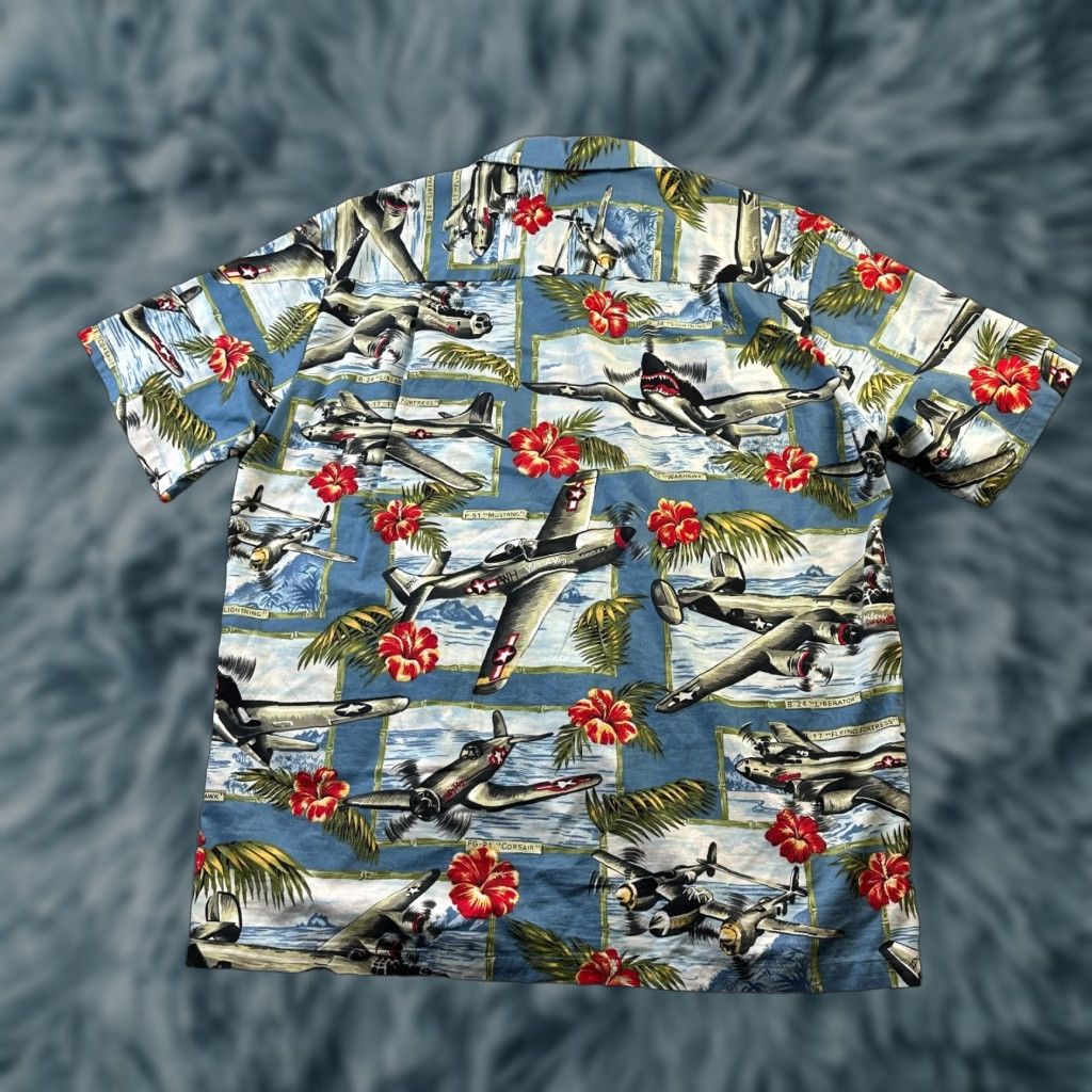 Vintage Kalaheo Shirt Mens Medium Hawaiian WWII Bomber Air Planes Print Fighter Jet Shirt Size US M / EU 48-50 / 2 - 1 Thumbnail