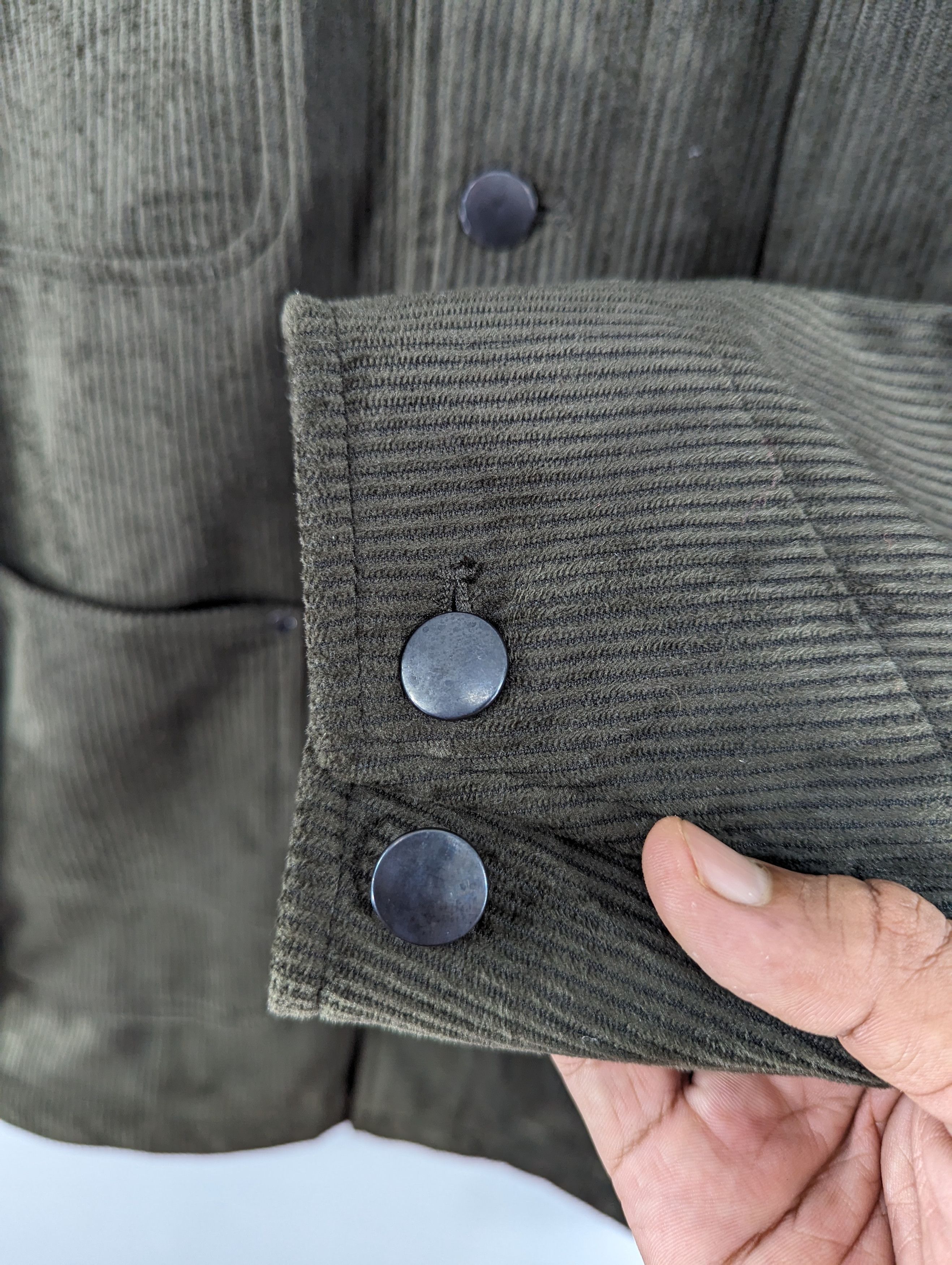 Japanese Brand Fieldcore Corduroy Velvet Olive Green Pocket Jacket Size US L / EU 52-54 / 3 - 7 Thumbnail