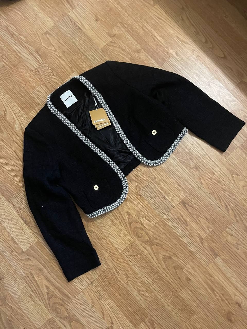 Sandro SANDRO Cropped Tweed Jacket Size M / US 6-8 / IT 42-44 - 2 Thumbnail