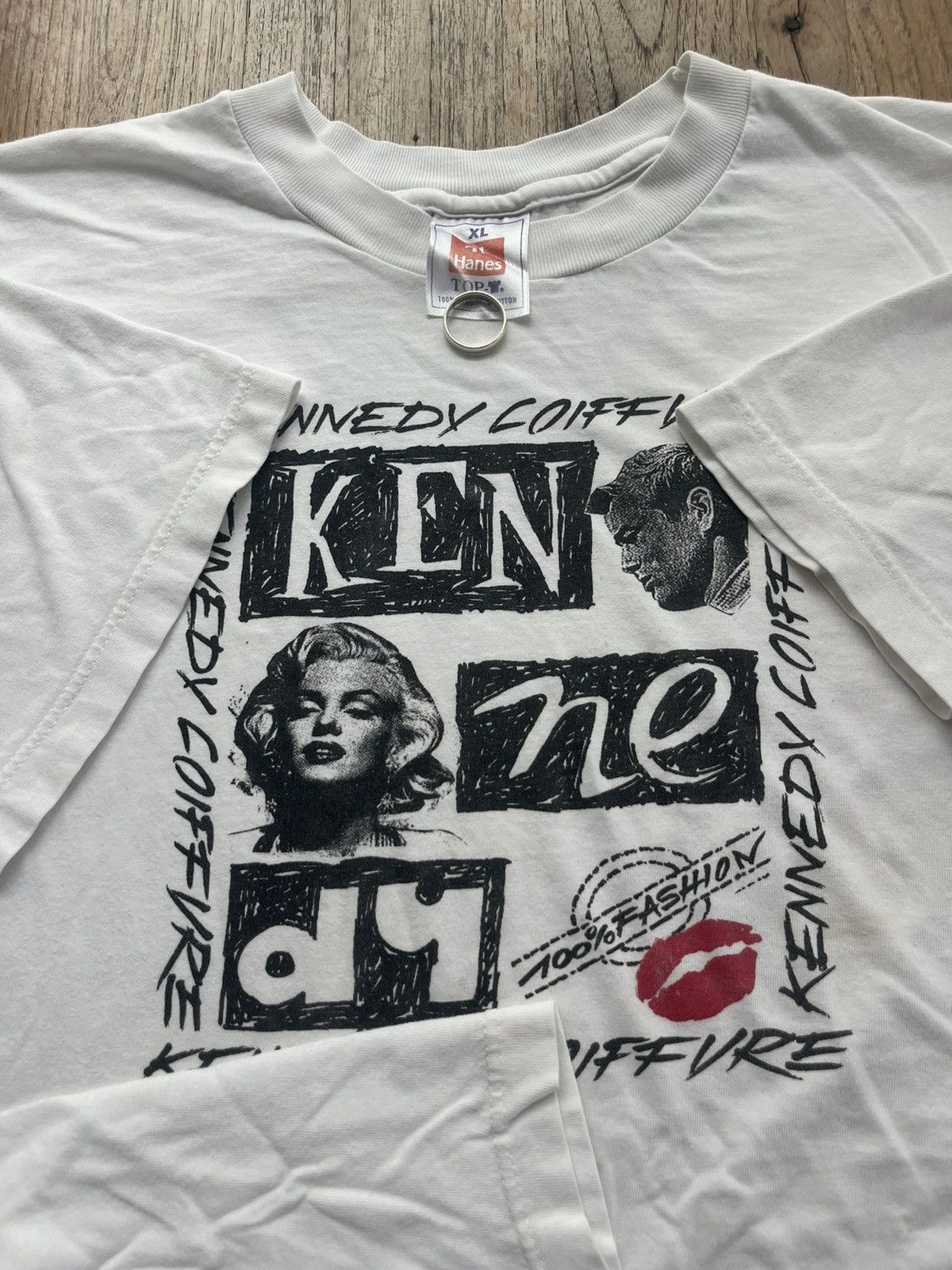 Vintage Vintage KENNEDY COIFURE 100% Fashion 90’s Artwork Tshirt Size US XL / EU 56 / 4 - 6 Thumbnail