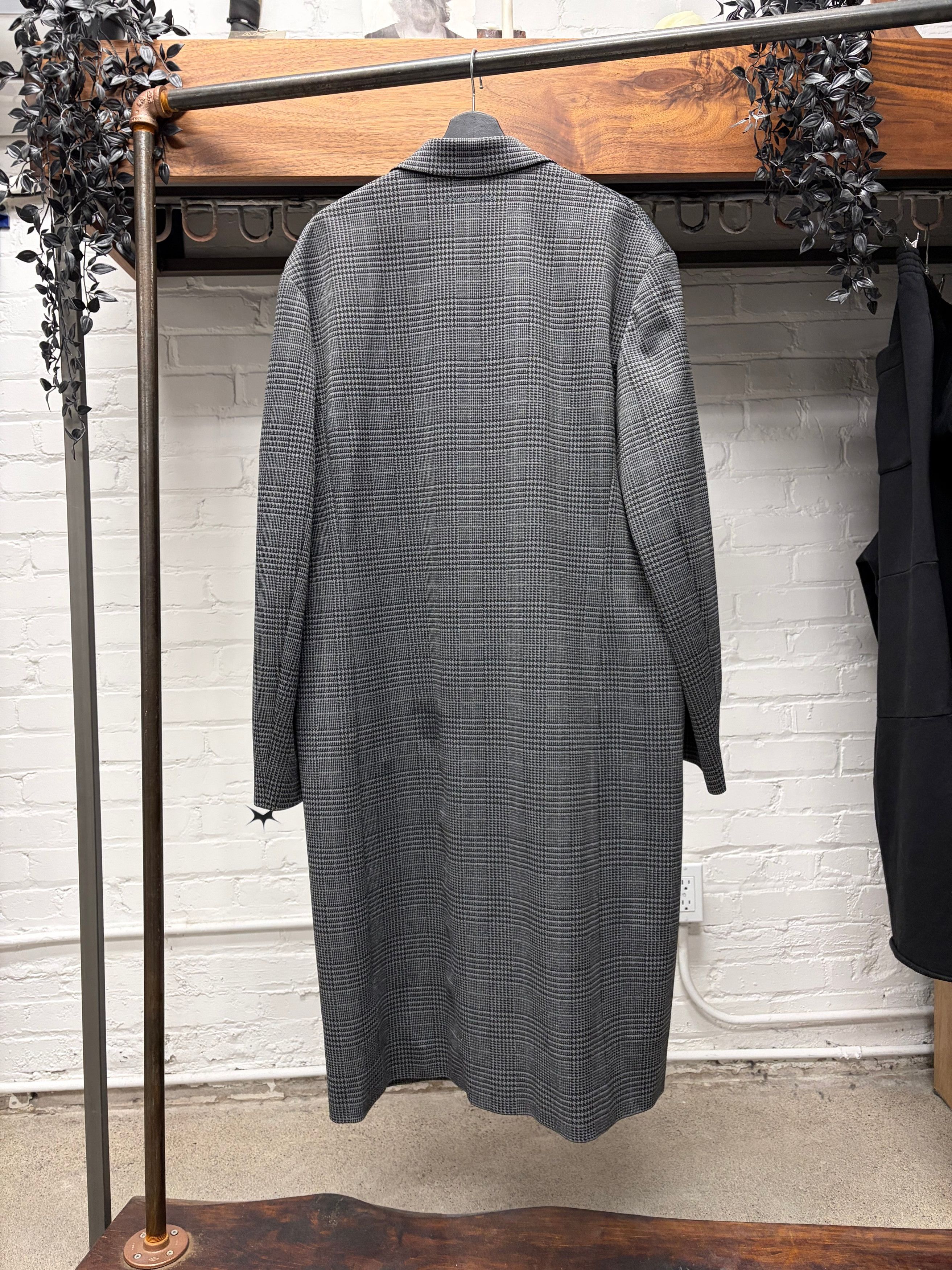 Balenciaga 2020 Balenciaga ‘Houndstooth’ Grey Full Length Long Coat Size US L / EU 52-54 / 3 - 4 Thumbnail