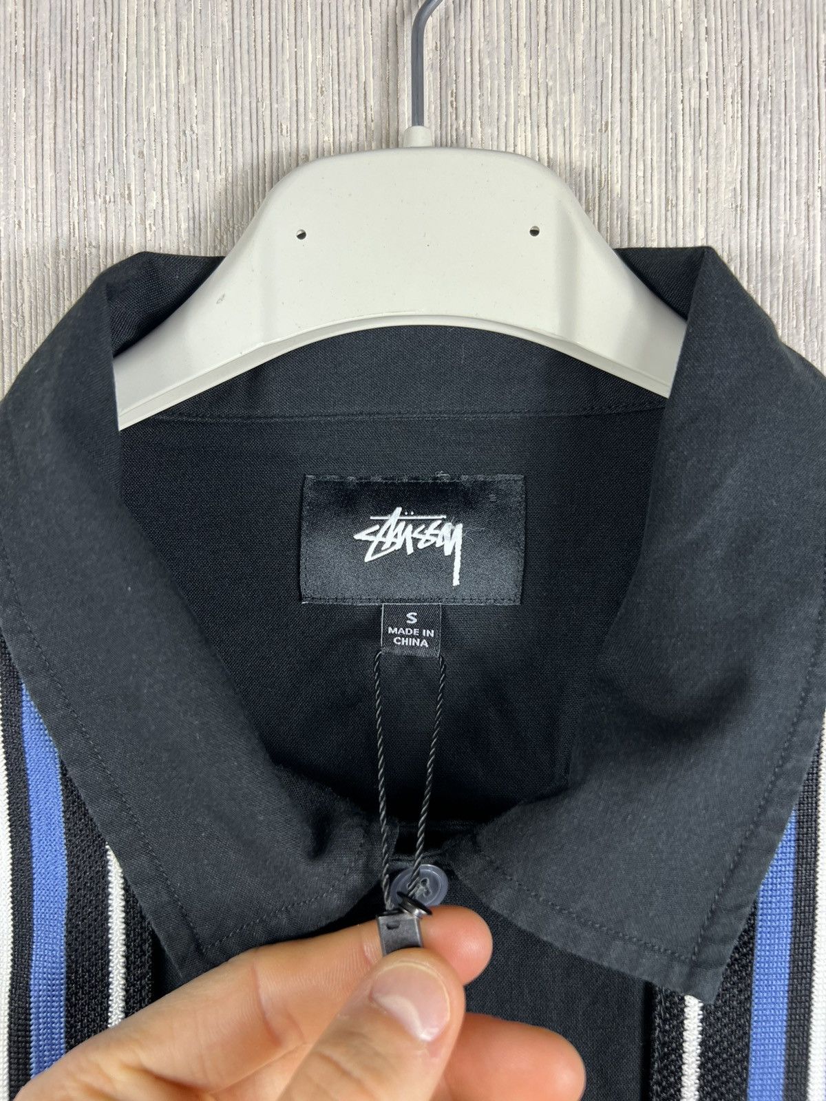 Stussy Stussy striped knit panel bowling shirt button up streetwear Size US S / EU 44-46 / 1 - 14 Thumbnail