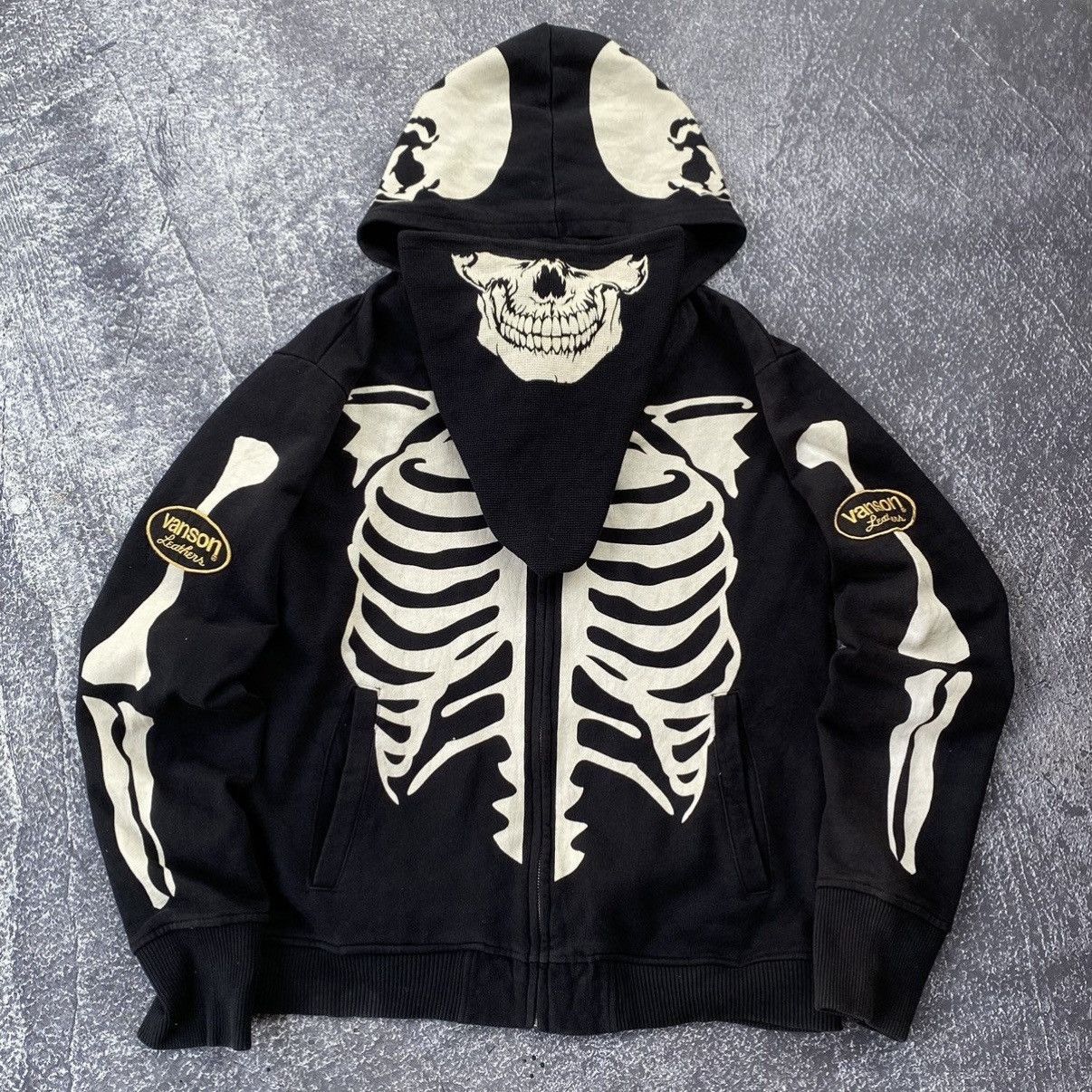 Vanson Leathers Vanson Skeleton Zip-Up Hoodie Size US L / EU 52-54 / 3 - 3 Thumbnail