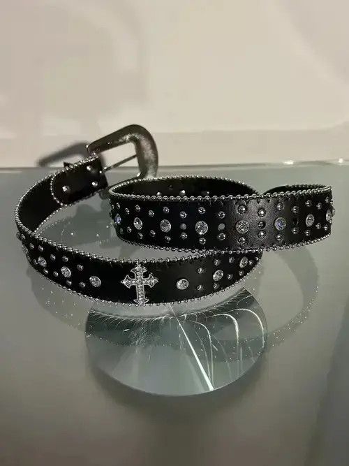 VIBE Y2K Cross Rhinestone Belt Size ONE SIZE - 2 Thumbnail