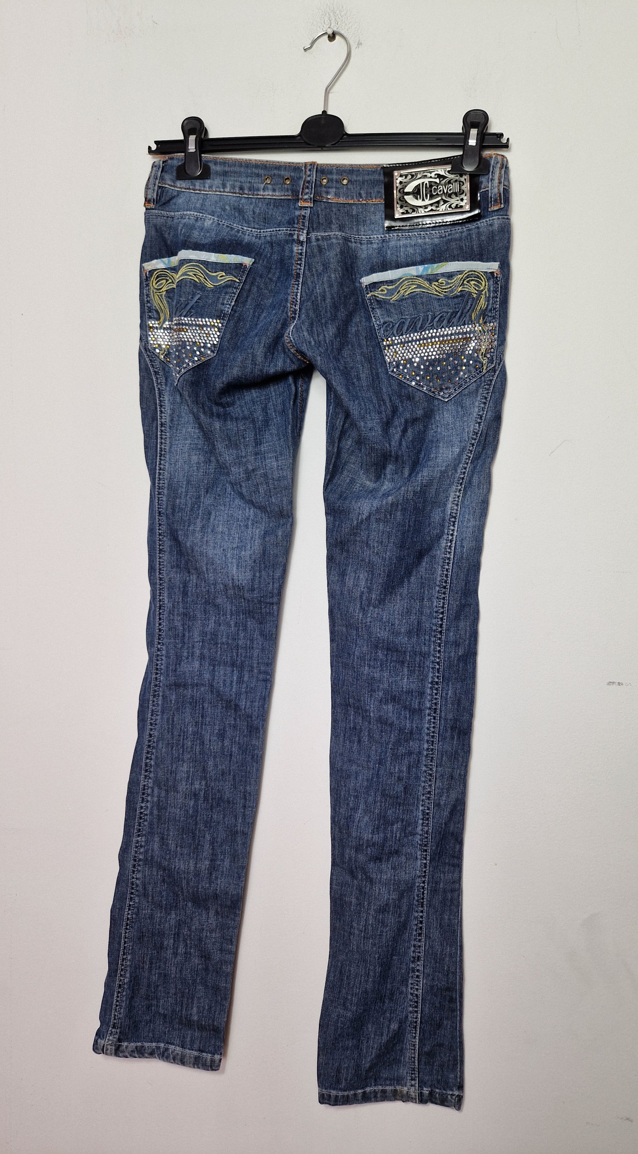 Just Cavalli × Roberto Cavalli Roberto Cavalli vintage embroided y2k denim pants Size 33" - 4 Thumbnail