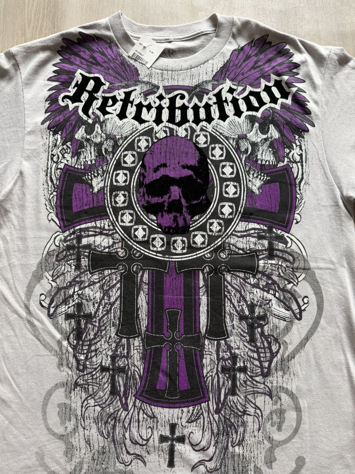 Chemistry Vtg Y2K Chemistry Double Sides Retribution Skull Cross Sz L Size US L / EU 52-54 / 3 - 2 Thumbnail