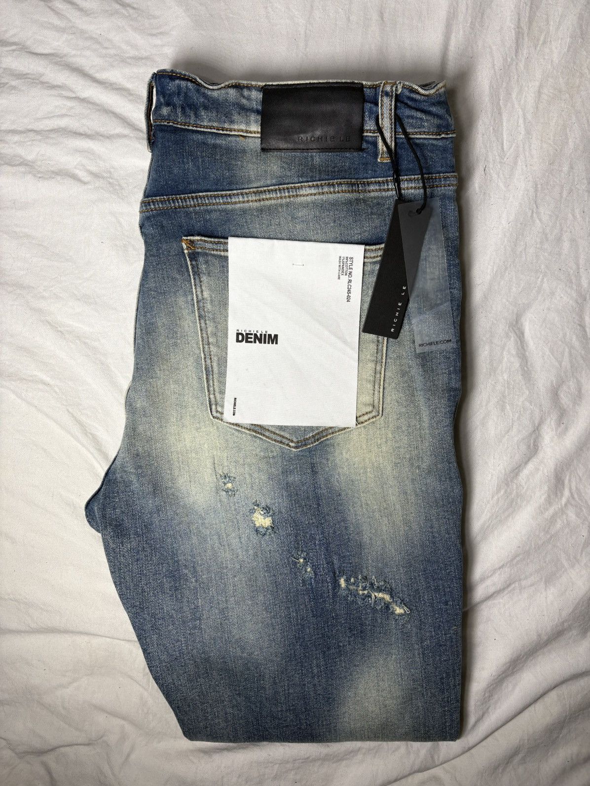 Richie Le Collection Ritchie Le Relaxed Denim Distressed Blue Jeans Size US 36 / EU 52 - 1 Thumbnail