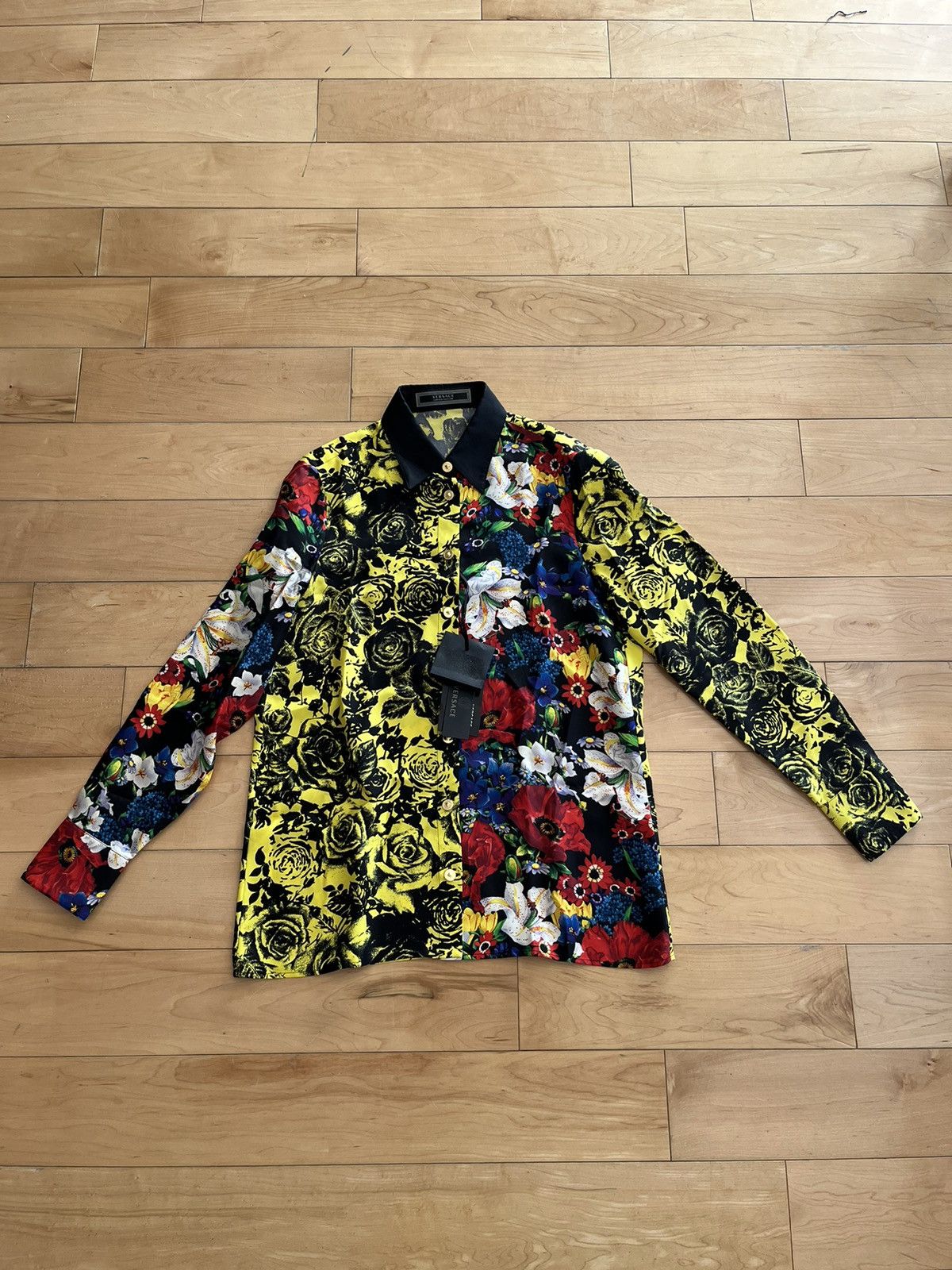 Image of NWT - Versace Floral Silk Blouse, Women's (Size XS)