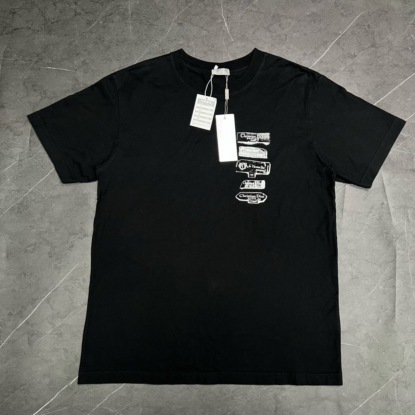 Dior dior black short sleeve velvet print tee Size US L / EU 52-54 / 3 - 1 Thumbnail