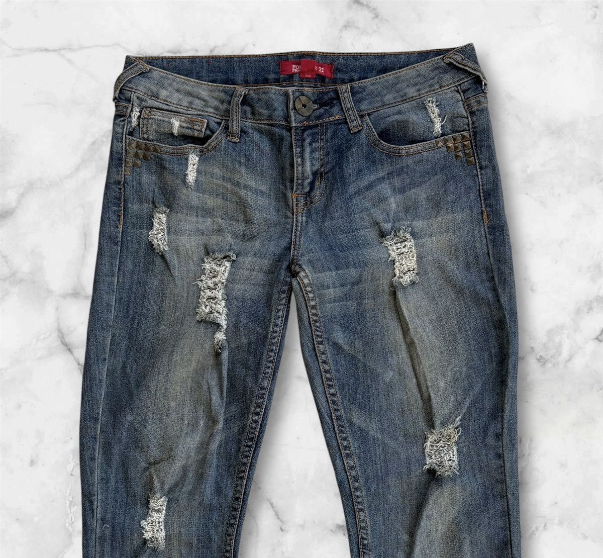 Forever 21 Forever 21 Streetwear Skinny Distressed Denim Pant Size US 32 / EU 48 - 2 Thumbnail