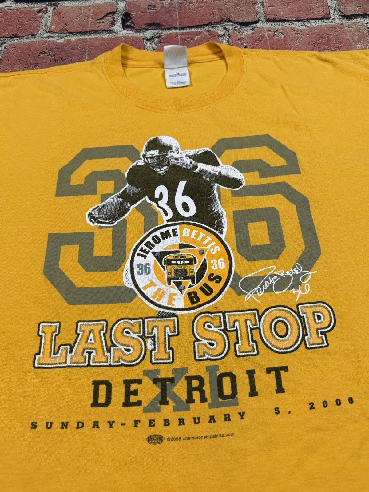 NFL Jerome Bettis Pittsburgh Steelers Tee The Bus Super Bowl XL Size US XL / EU 56 / 4 - 3 Thumbnail