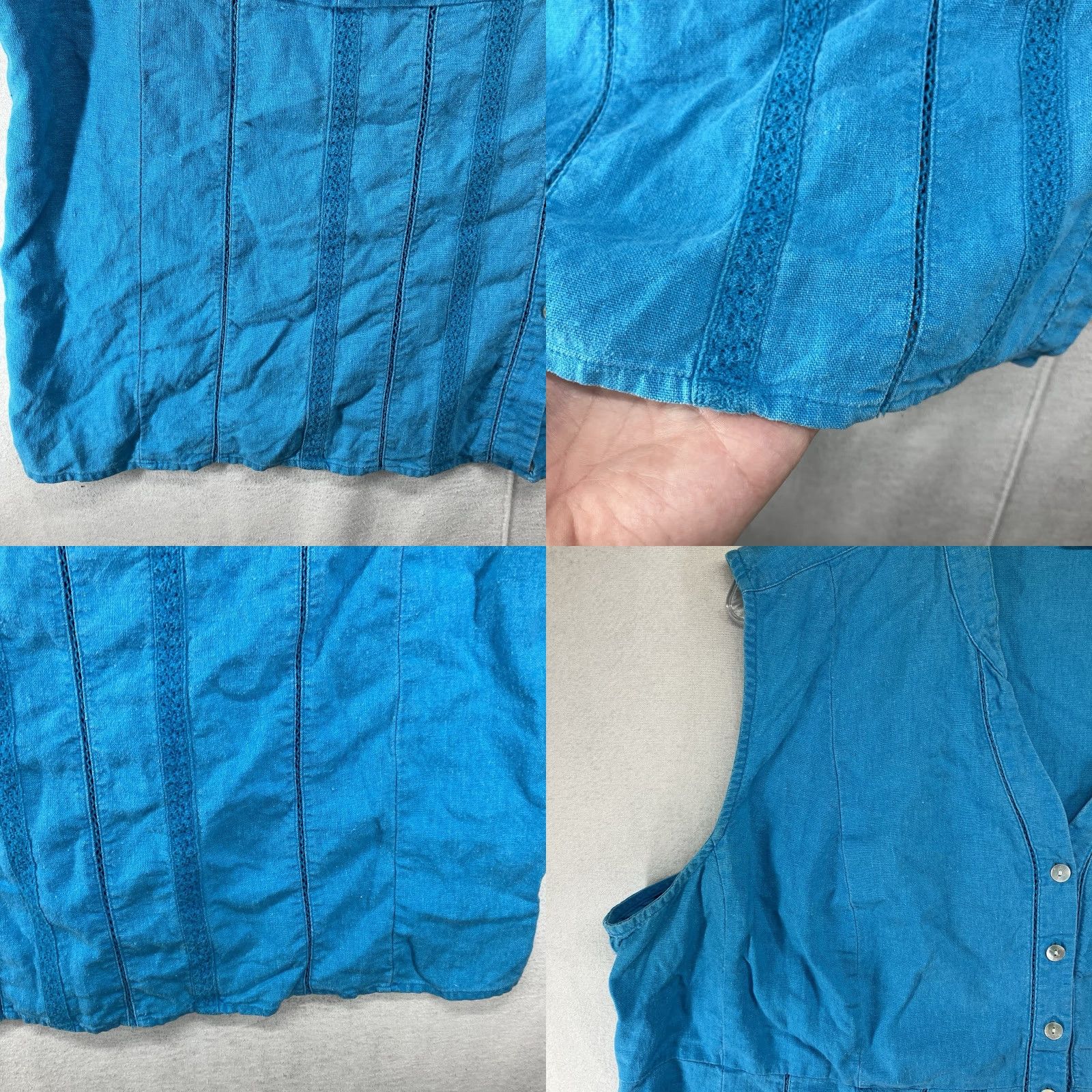 Vintage VINTAGE White Stag Women's Tunic Top Size 26W Sleeveless Linen Blend Blue Boho Casual Summer Size 4XL / US 24-26 - 8 Thumbnail