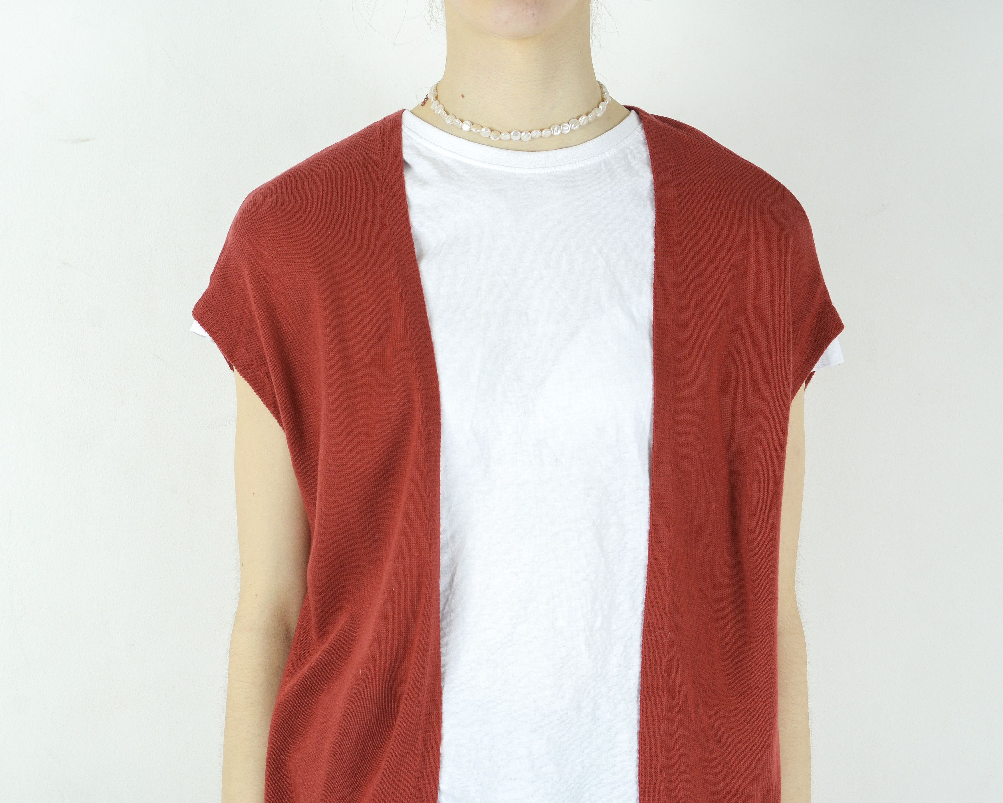 Other × Vintage AMBRIA Sleeveless Waistcoat Light Tank Vest No Closure Gilet Size M / US 6-8 / IT 42-44 - 4 Thumbnail