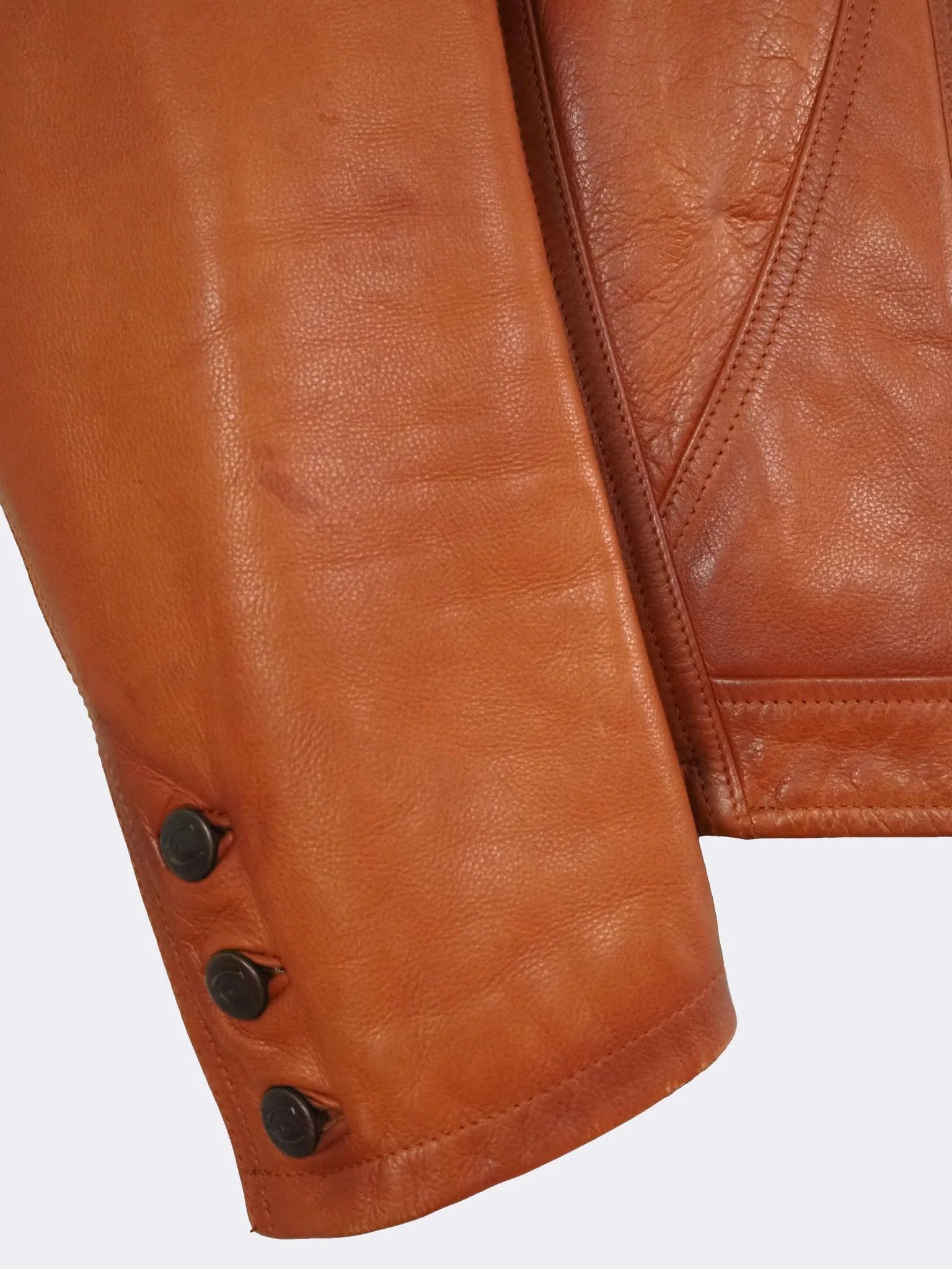 Just Cavalli Just Cavalli Cognac Burnt Brown Leather Button Jacket $1545 Size US L / EU 52-54 / 3 - 6 Thumbnail