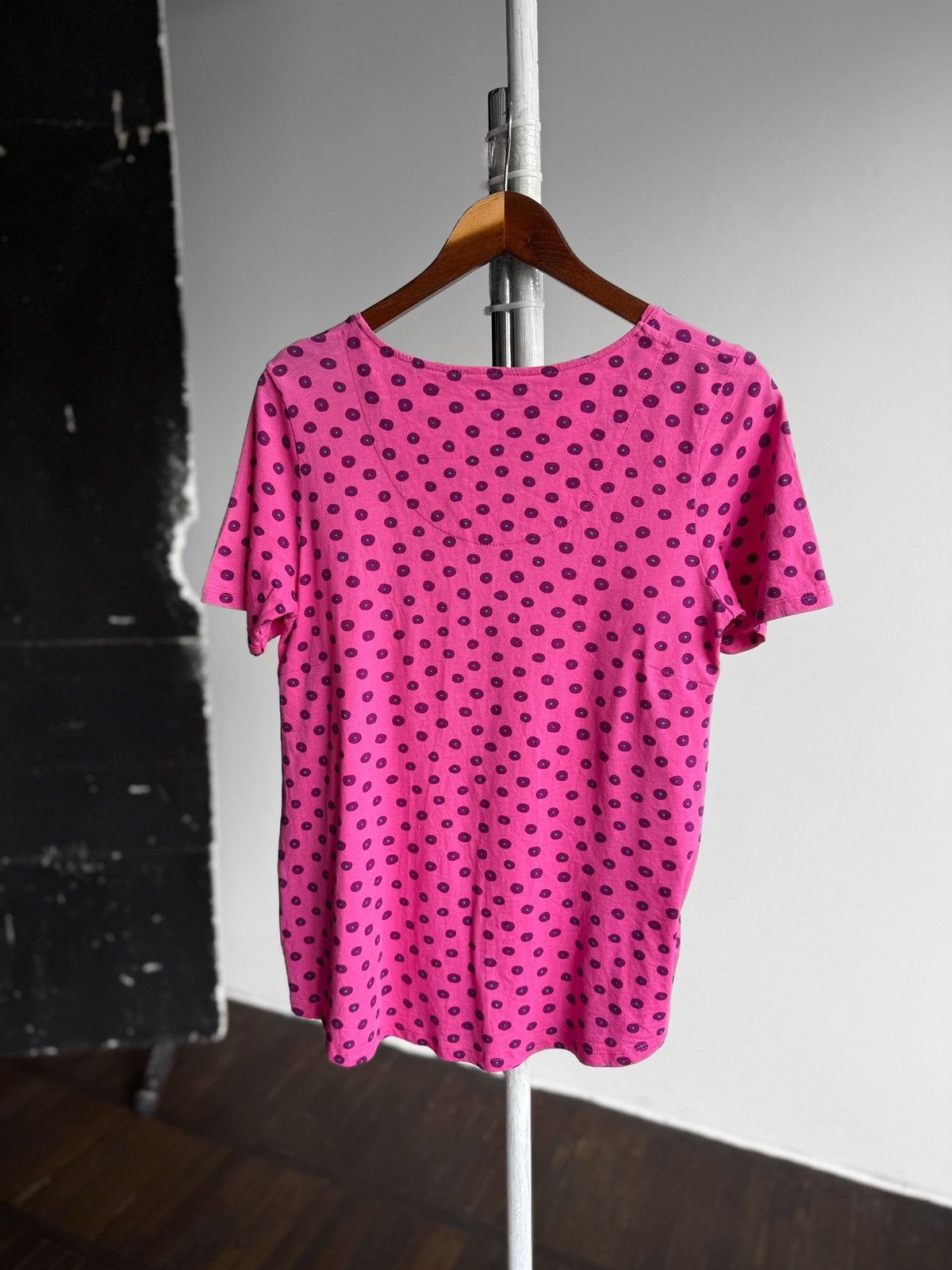 Gudrun Sjoden Gudrun Sjoden Womens Pink Polka Dot Short Sleeve T-Shirt Size S / US 4 / IT 40 - 2 Thumbnail