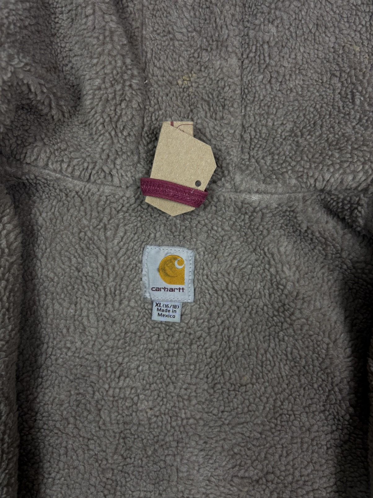 Carhartt Vintage 1990s Carhartt Berkley Hooded Sherpa Jacket – Wine Size US XL / EU 56 / 4 - 5 Thumbnail