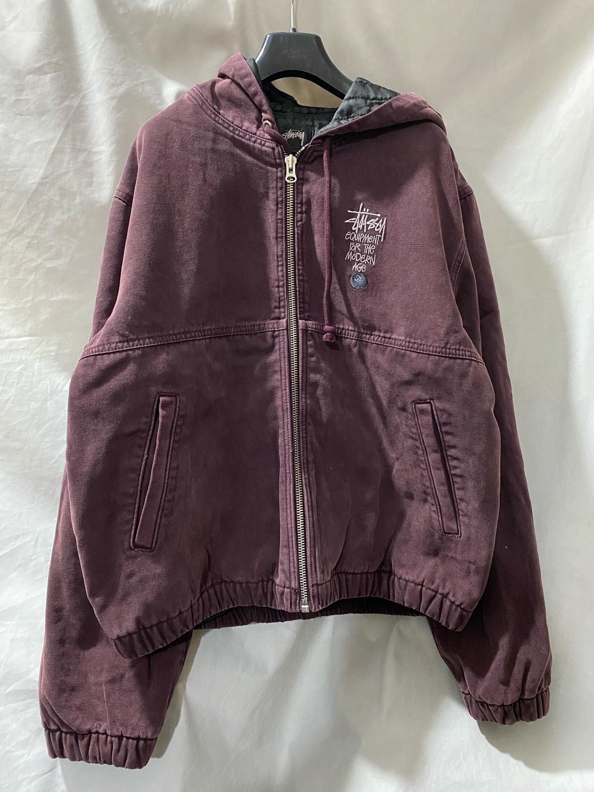 Pre-owned Stussy Canvas Insulated Work Jacket Eight Ball In Multi