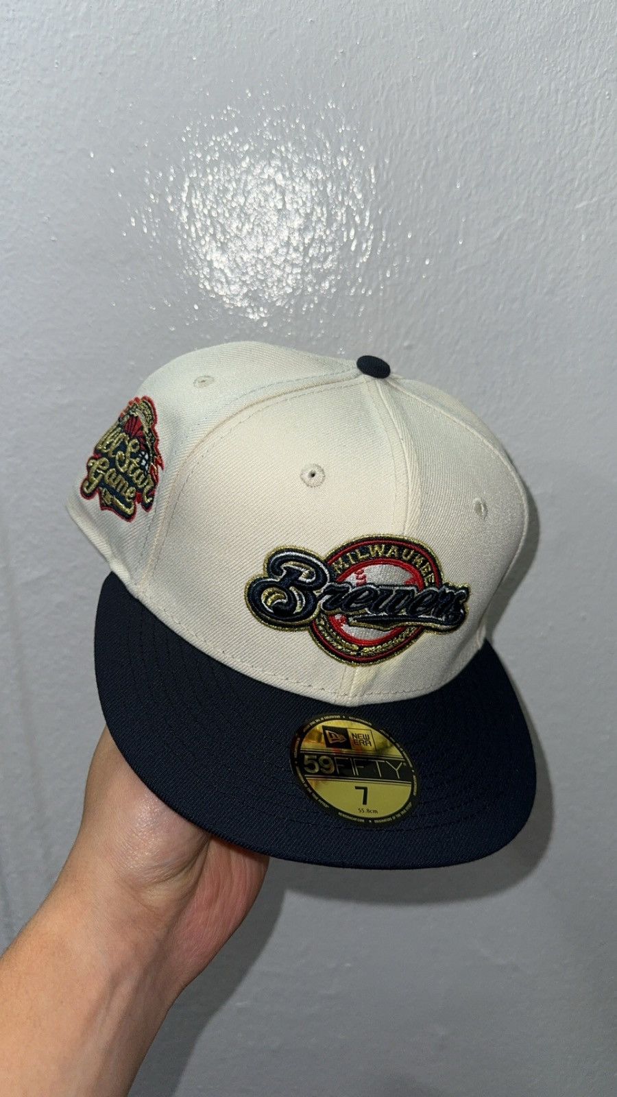 New Era New Era 59fifty Milwaukee Brewers fitted hat size 7 Size ONE SIZE - 1 Thumbnail