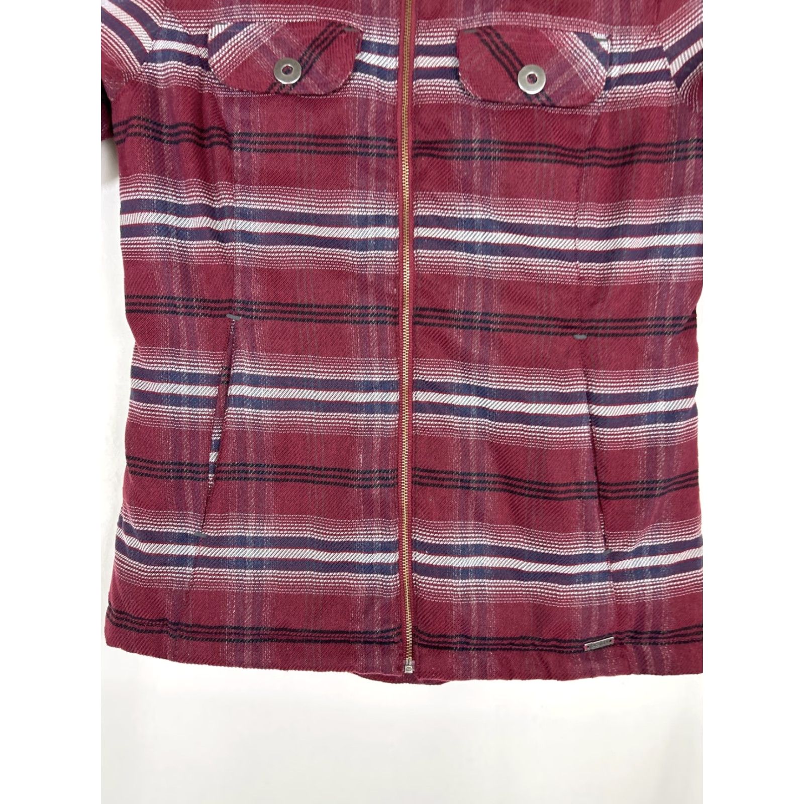 Prana PRANA Showdown Striped Plaid Red Down Puffer Jacket Women's XS Size XS / US 0-2 / IT 36-38 - 5 Thumbnail
