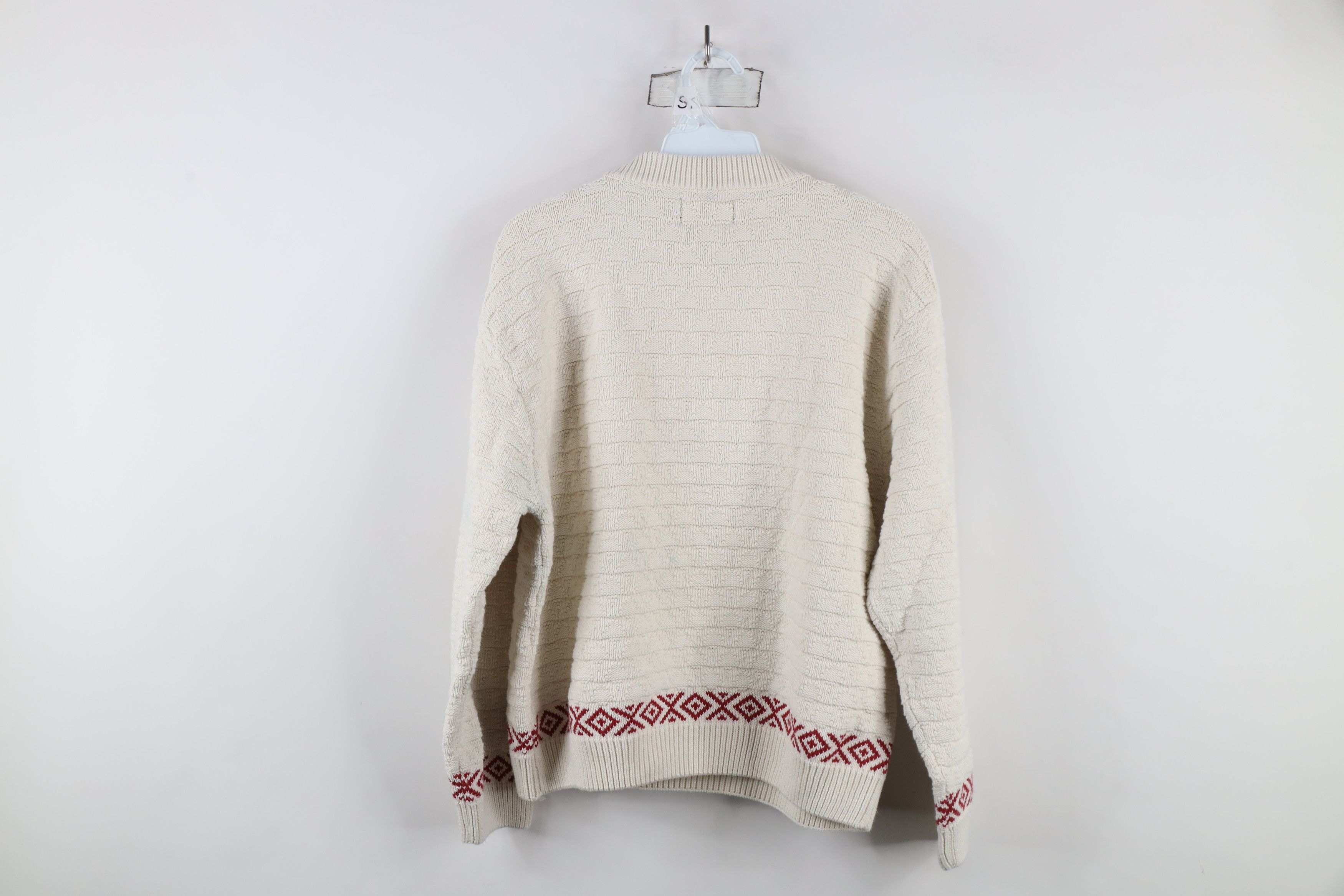 Cabelas × Vintage Vintage 90s Cabelas Horse Equestrian Knit Sweater Cream Size M / US 6-8 / IT 42-44 - 9 Thumbnail