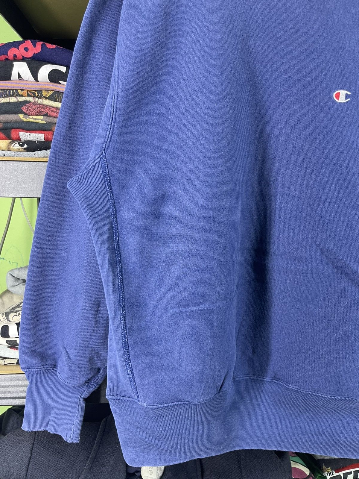 Champion Vintage Champion Reverse Weave Small Logo Blue Sweatshirt Size US L / EU 52-54 / 3 - 3 Thumbnail