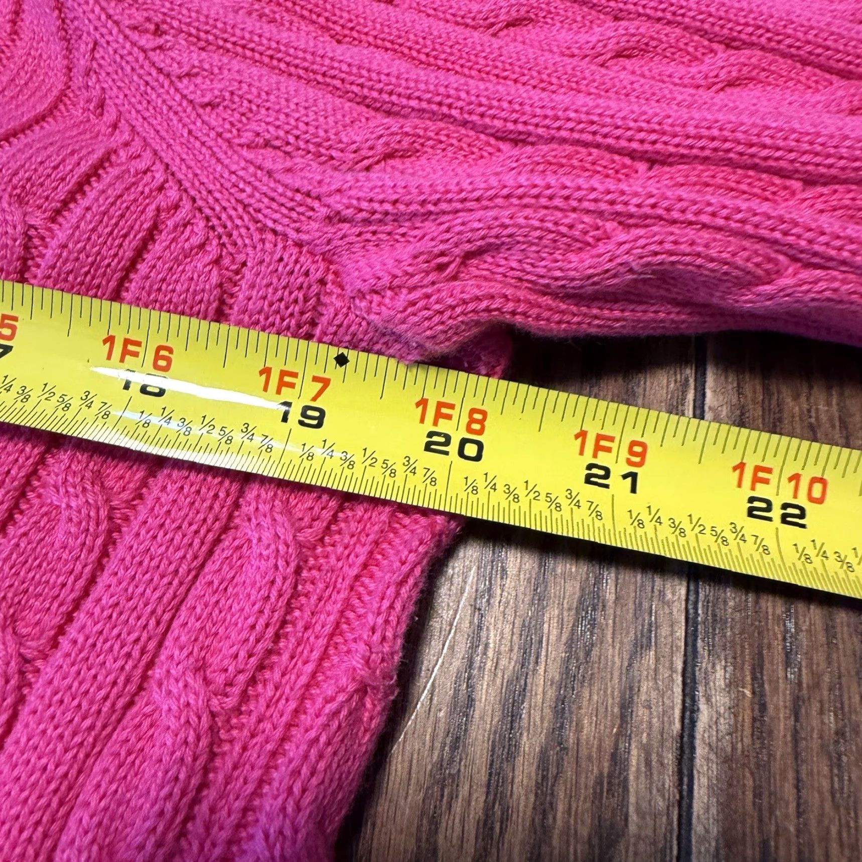 Ralph Lauren VINTAGE Lauren Ralph Lauren Cardigan Womens Cable-Knit Y2K Full Zip Mock Neck Jacket XL Pink Size XL / US 12-14 / IT 48-50 - 4 Thumbnail